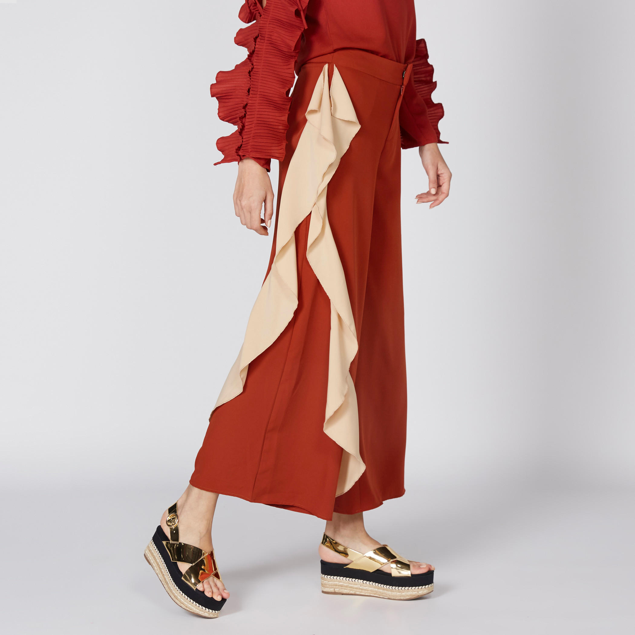 Ruffle Detail Palazzos with Hook Closure-women-clothing-bottoms-trousers-image-4