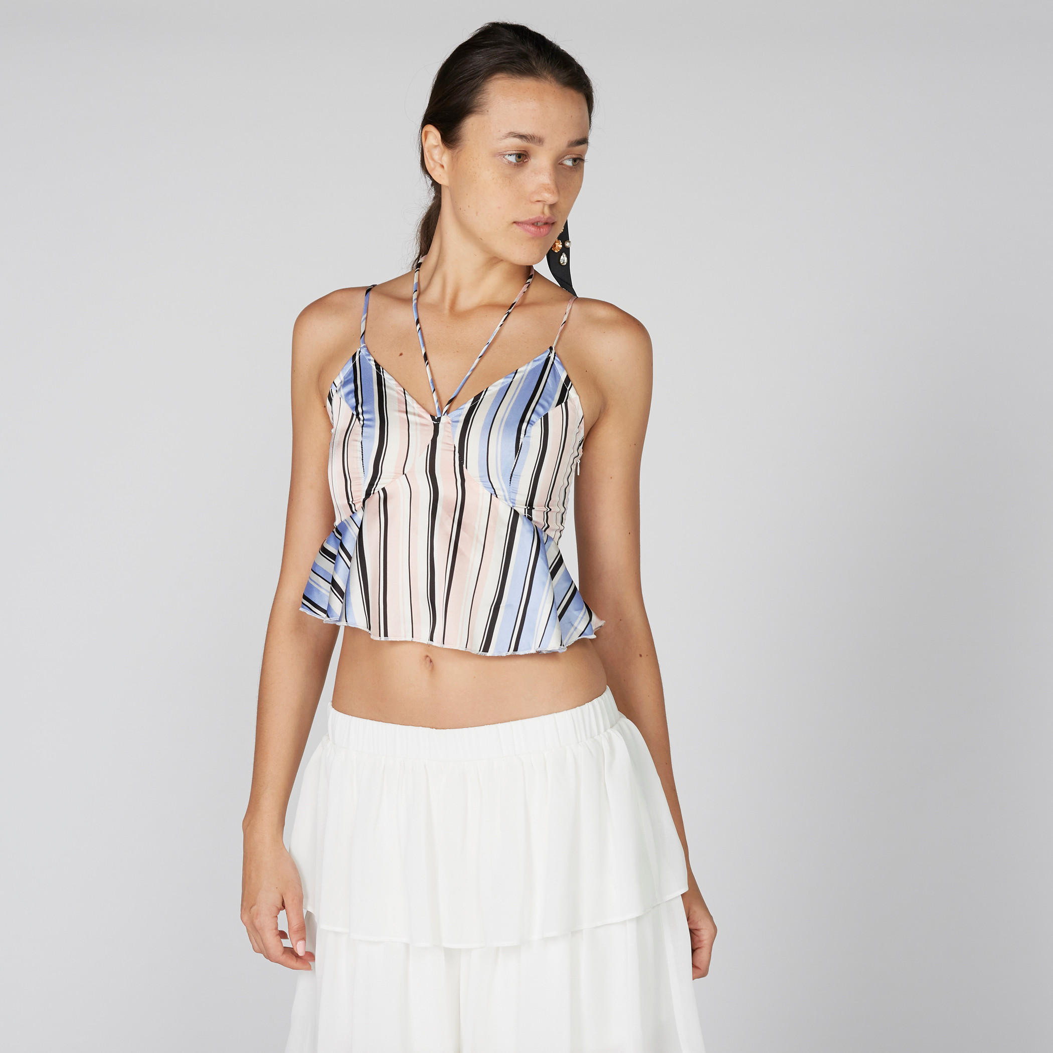 بلوزة مقلّمة بحمّالات رفيعة ورباط-women-clothing-shirtsandblouses-blouses-image-1