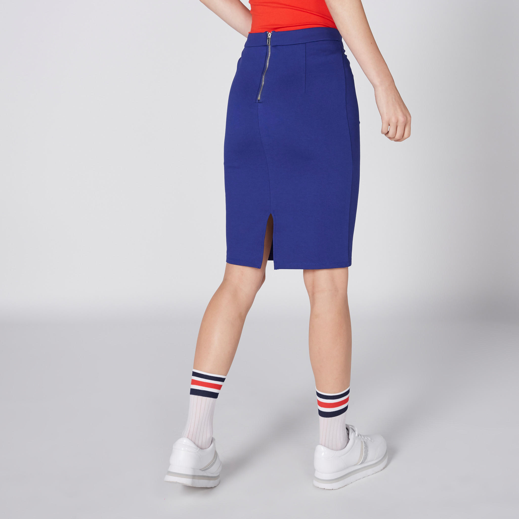 تنّورة ميدي بتفاصيل أربطة وسحّاب إغلاق من تو إكستريمز-women-clothing-bottoms-skirts-image-3