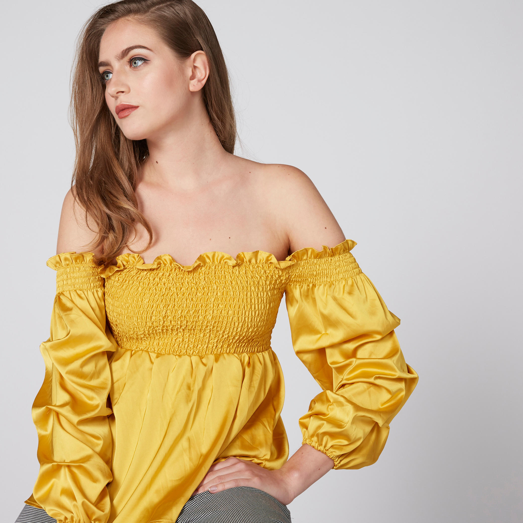 بلوزة مكشوفة الأكتاف بأكمام 3/4 وتفاصيل تطريز-women-clothing-shirtsandblouses-blouses-image-3
