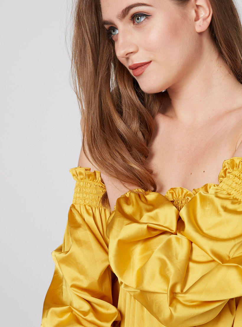 بلوزة مكشوفة الأكتاف بأكمام 3/4 وتفاصيل تطريز-women-clothing-shirtsandblouses-blouses-image-4