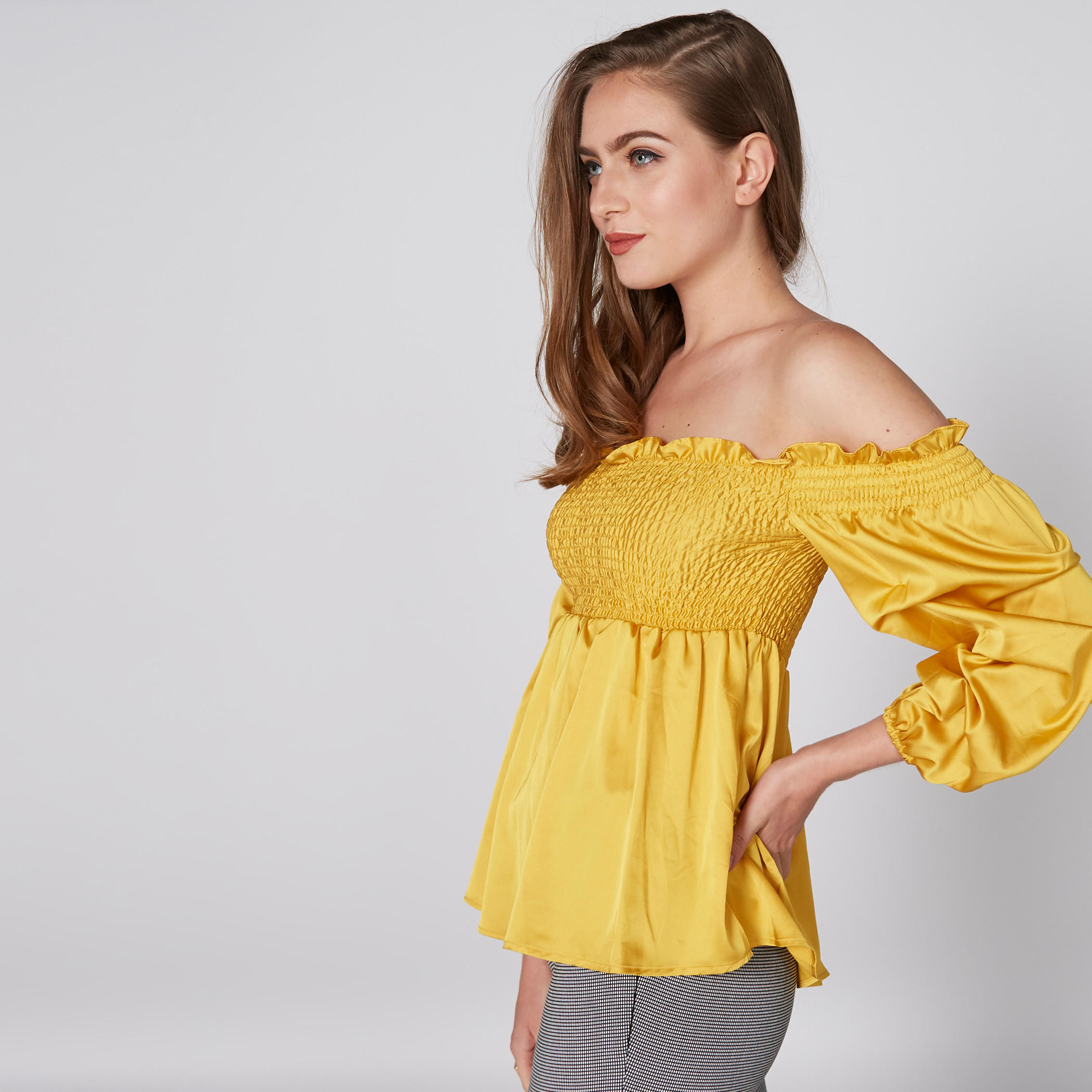 بلوزة مكشوفة الأكتاف بأكمام 3/4 وتفاصيل تطريز-women-clothing-shirtsandblouses-blouses-image-5