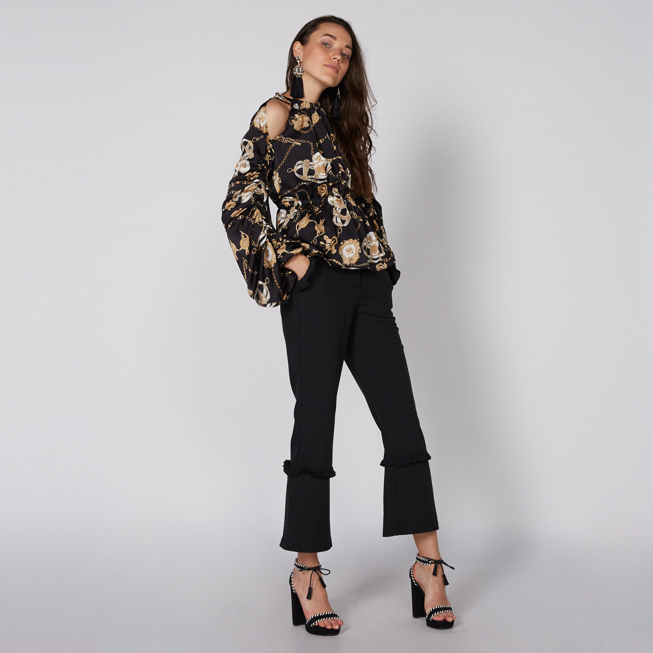 Printed Cold Shoulder Top with Exaggerated Sleeves-women-clothing-shirtsandblouses-blouses-image-2
