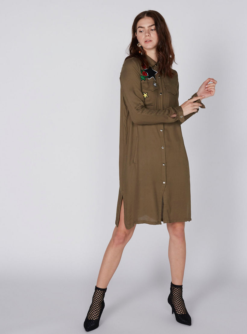 فستان قميص بأكمام طويلة وتزيينات-women-clothing-dresses-image-1