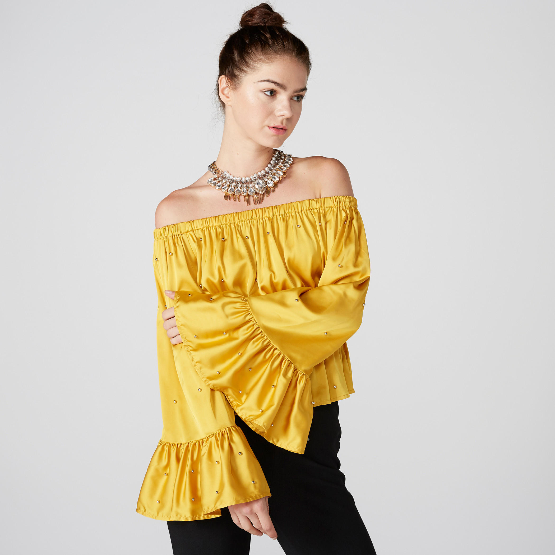 Off Shoulder Top with Flared Sleeves and Pearl Detail-women-clothing-shirtsandblouses-blouses-image-1
