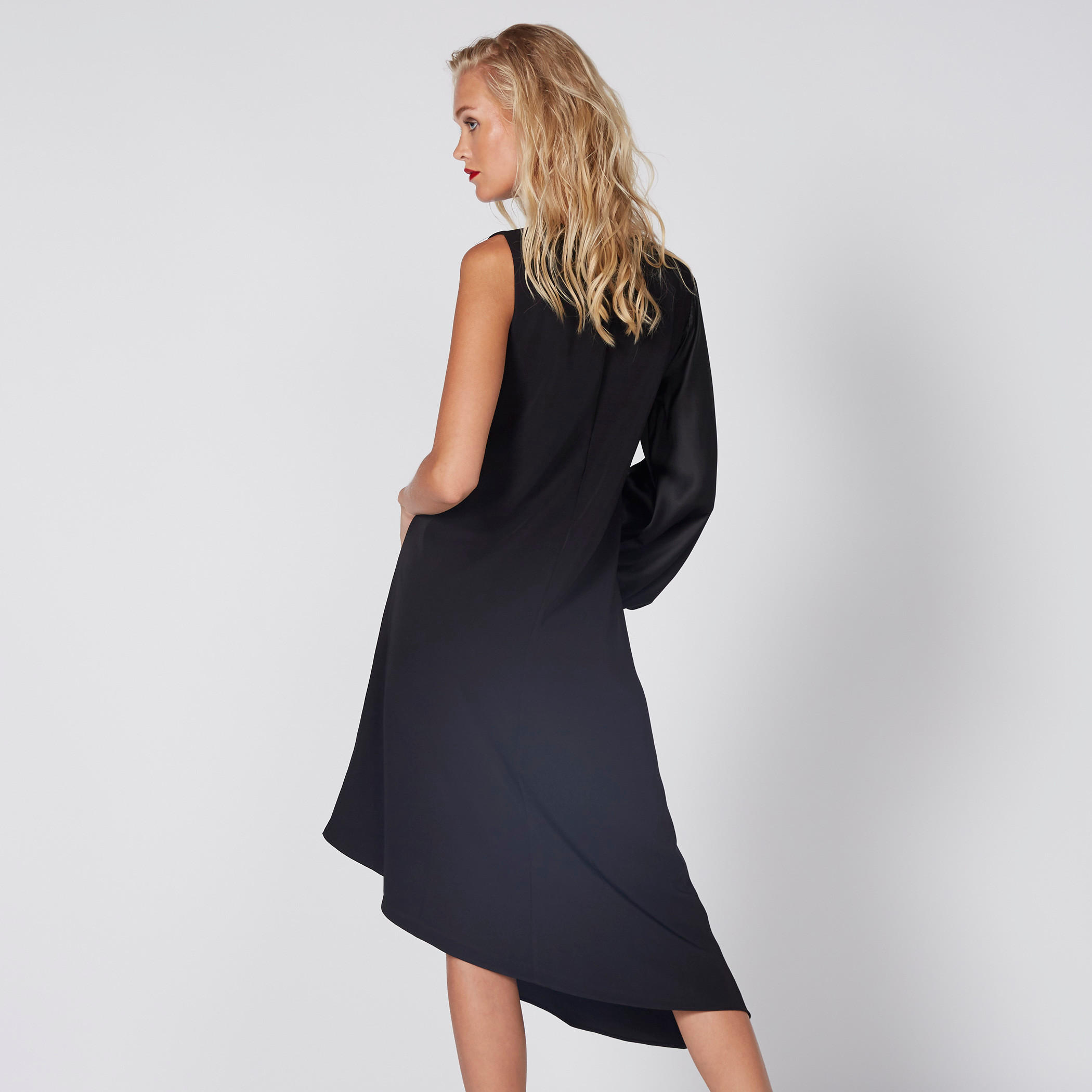 فستان ميدي بياقة مستديرة وأطراف غير مستوية-women-clothing-dresses-image-4