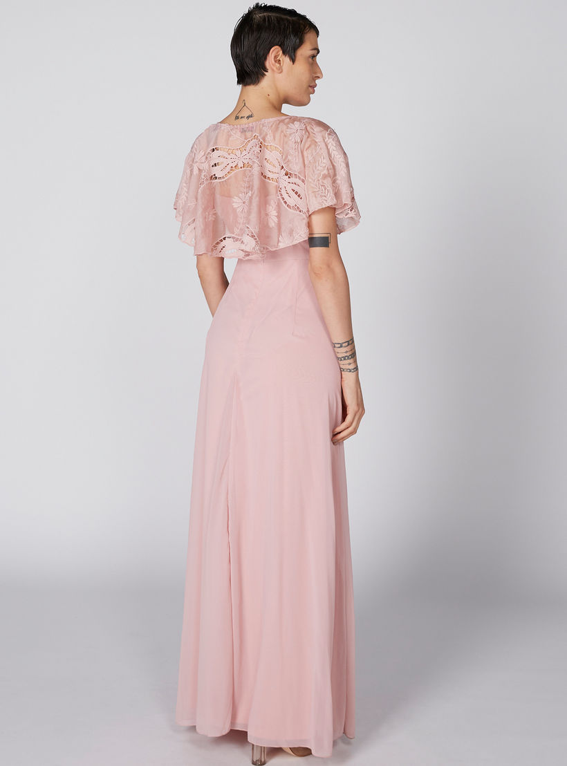 فستان طويل بأكمام قصيرة وتفاصيل دانتيل-women-clothing-dresses-image-4