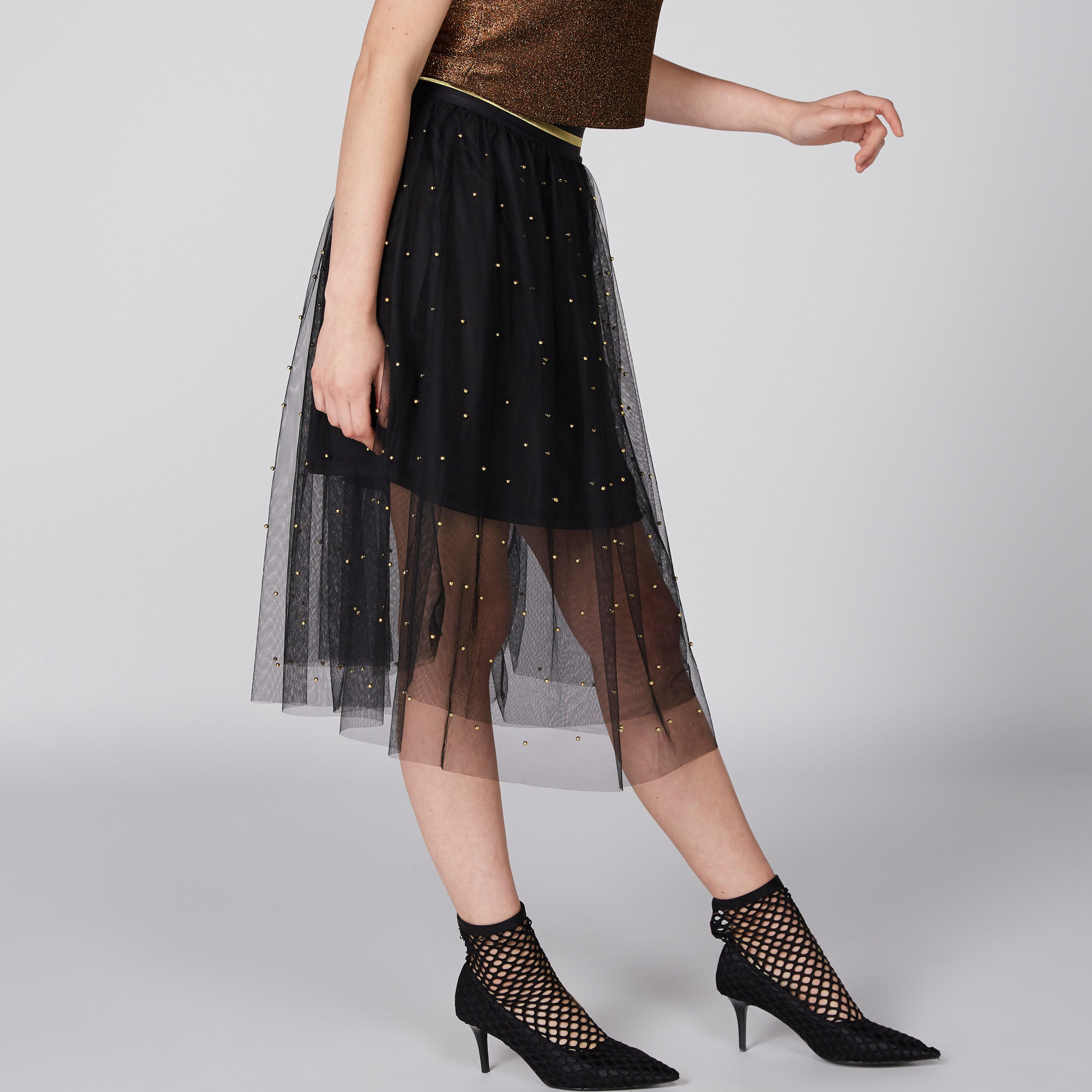 تنّورة إيه لاين مزيّنة بخصر مطّاطي من تو إكستريمز-women-clothing-bottoms-skirts-image-4