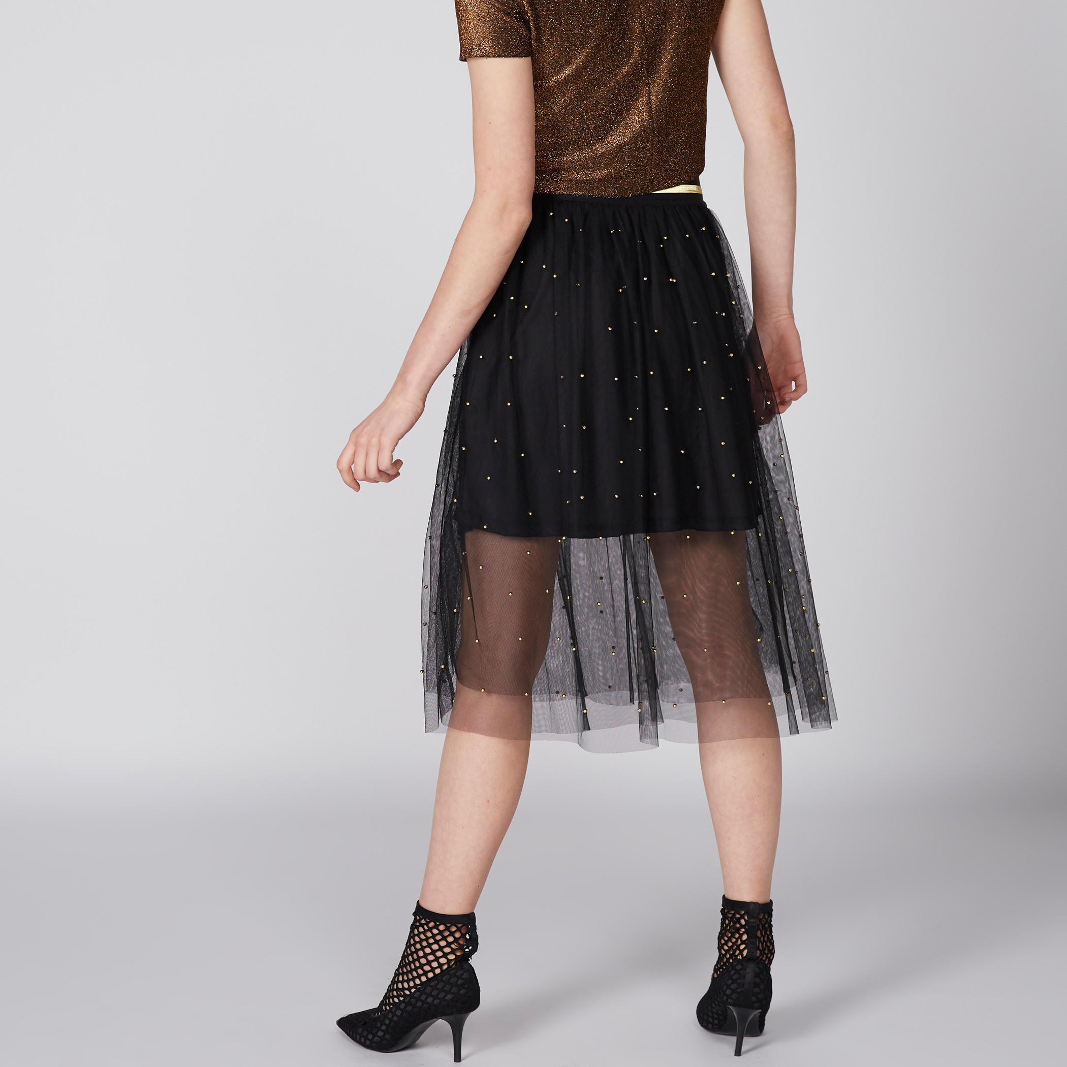 تنّورة إيه لاين مزيّنة بخصر مطّاطي من تو إكستريمز-women-clothing-bottoms-skirts-image-5