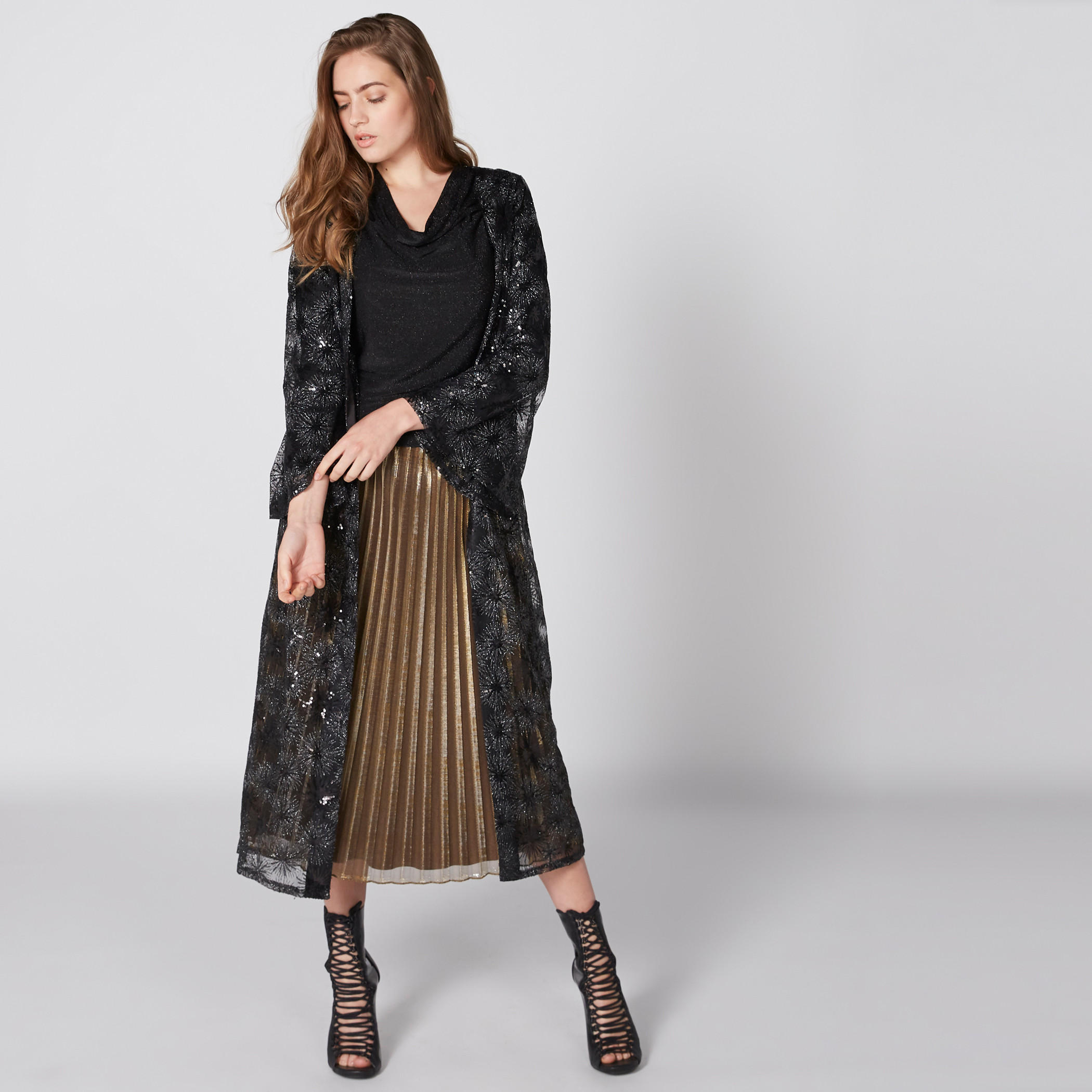 Textured Top with Long Sleeves and Tie Up-women-clothing-shirtsandblouses-blouses-image-2