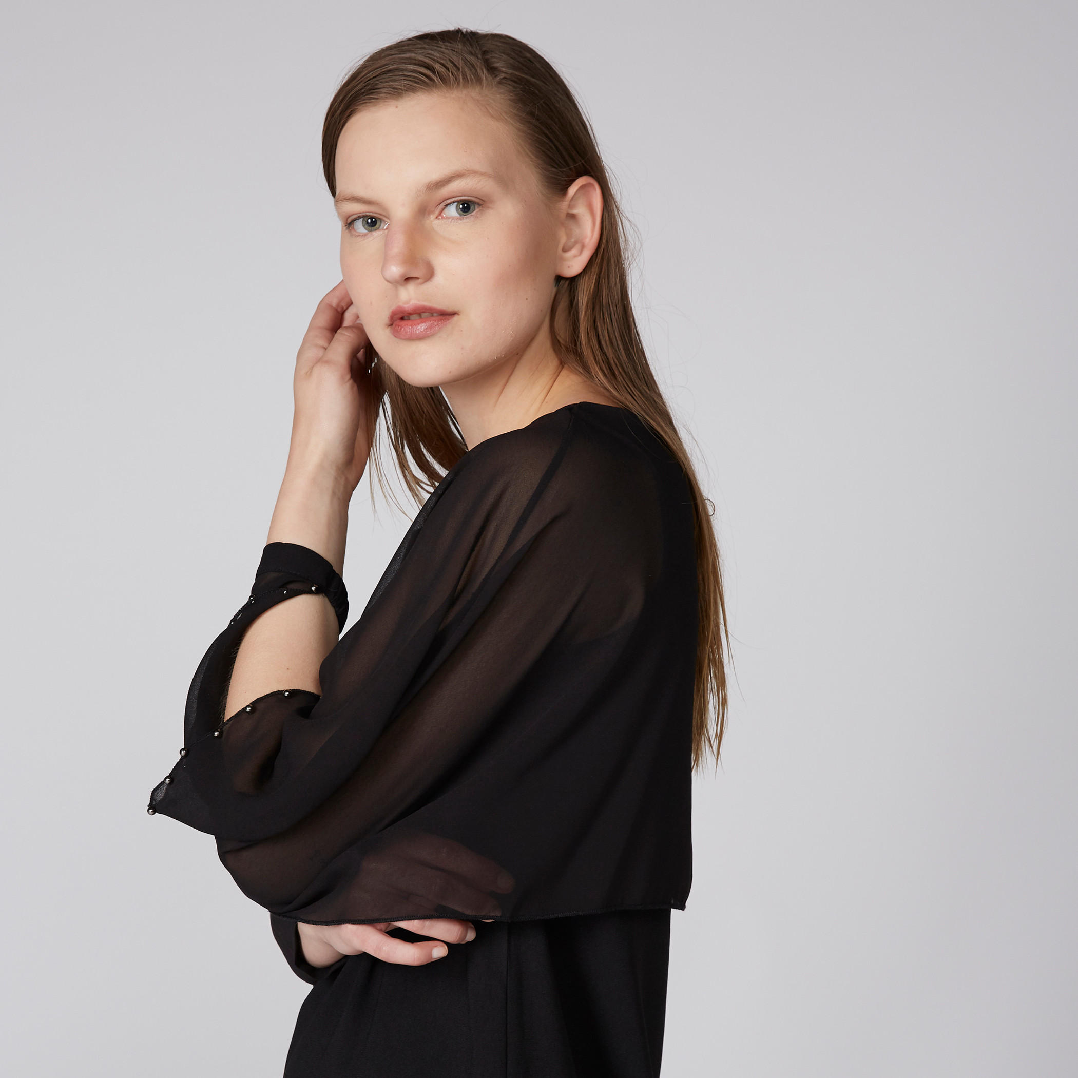 فستان متعدد الطبقات بياقة مستديرة-women-clothing-dresses-image-1