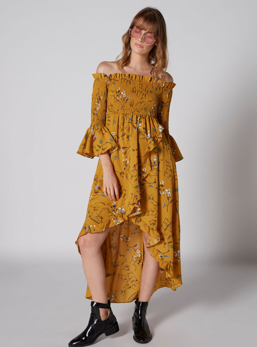 فستان طويل مكشوف الأكتاف بحوّاف غير مستوية-women-clothing-dresses-image-5