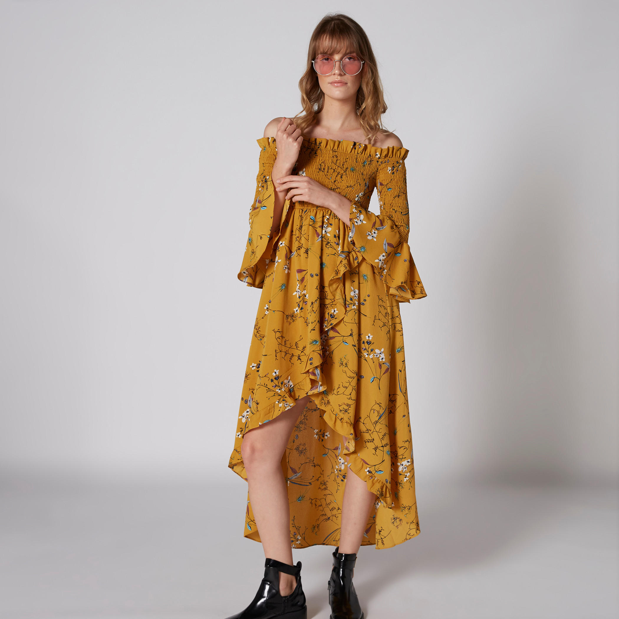 فستان طويل مكشوف الأكتاف بحوّاف غير مستوية-women-clothing-dresses-image-3