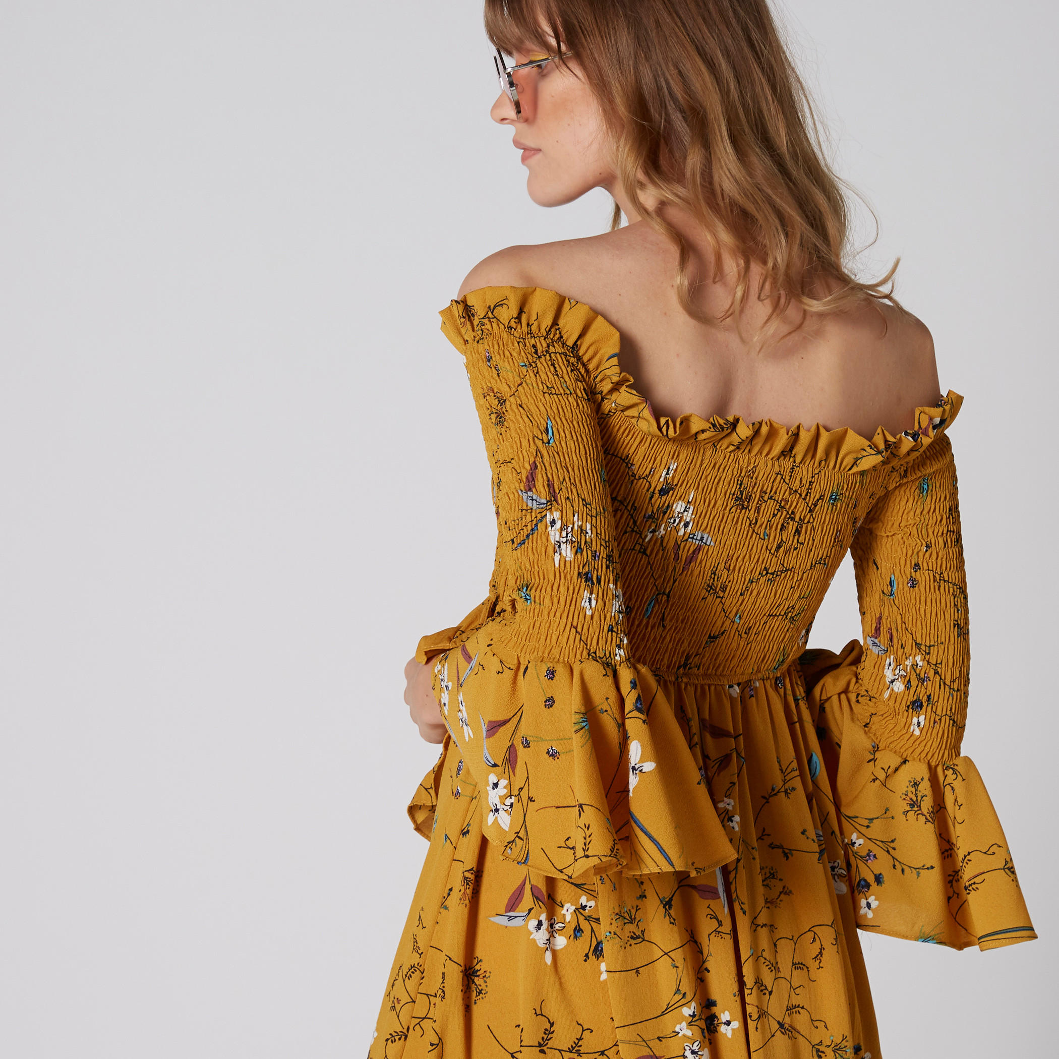 فستان طويل مكشوف الأكتاف بحوّاف غير مستوية-women-clothing-dresses-image-2