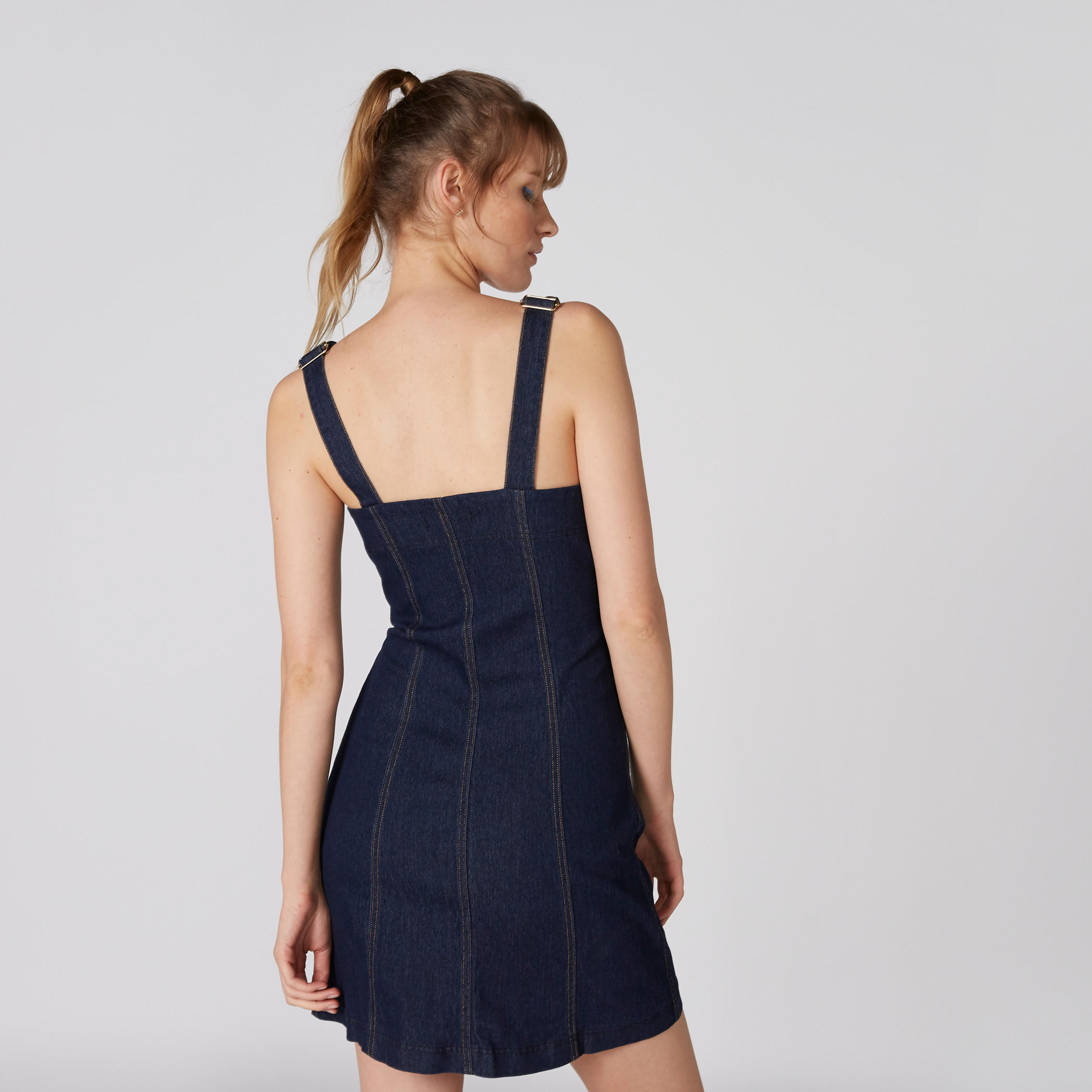 دنغري قصير من الدينم بسحاب إغلاق أمامي-women-clothing-dresses-image-2