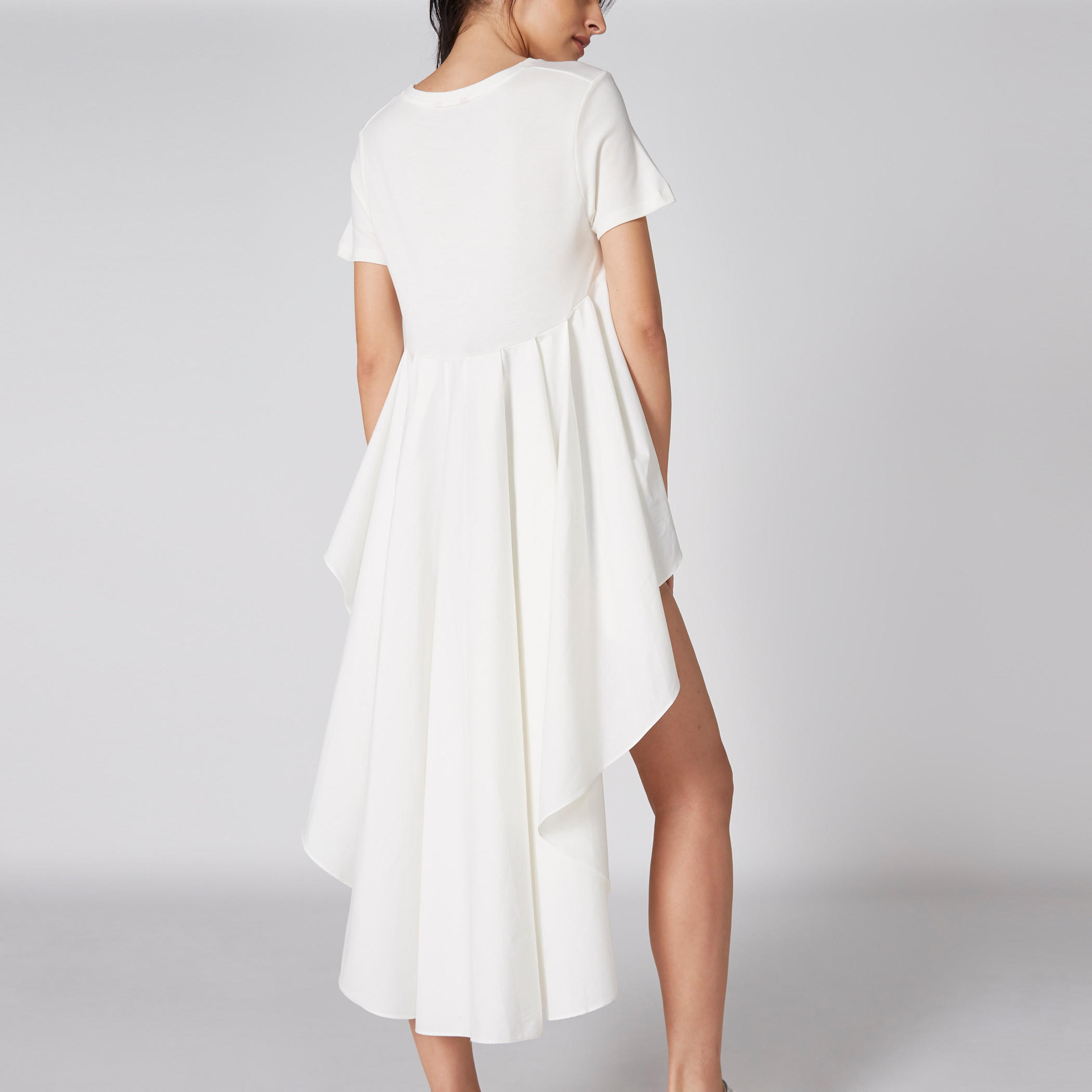 بلوزة كشكش بياقة مستديرة وأكمام قصيرة وحوّاف غير مستوية-women-clothing-shirtsandblouses-blouses-image-2
