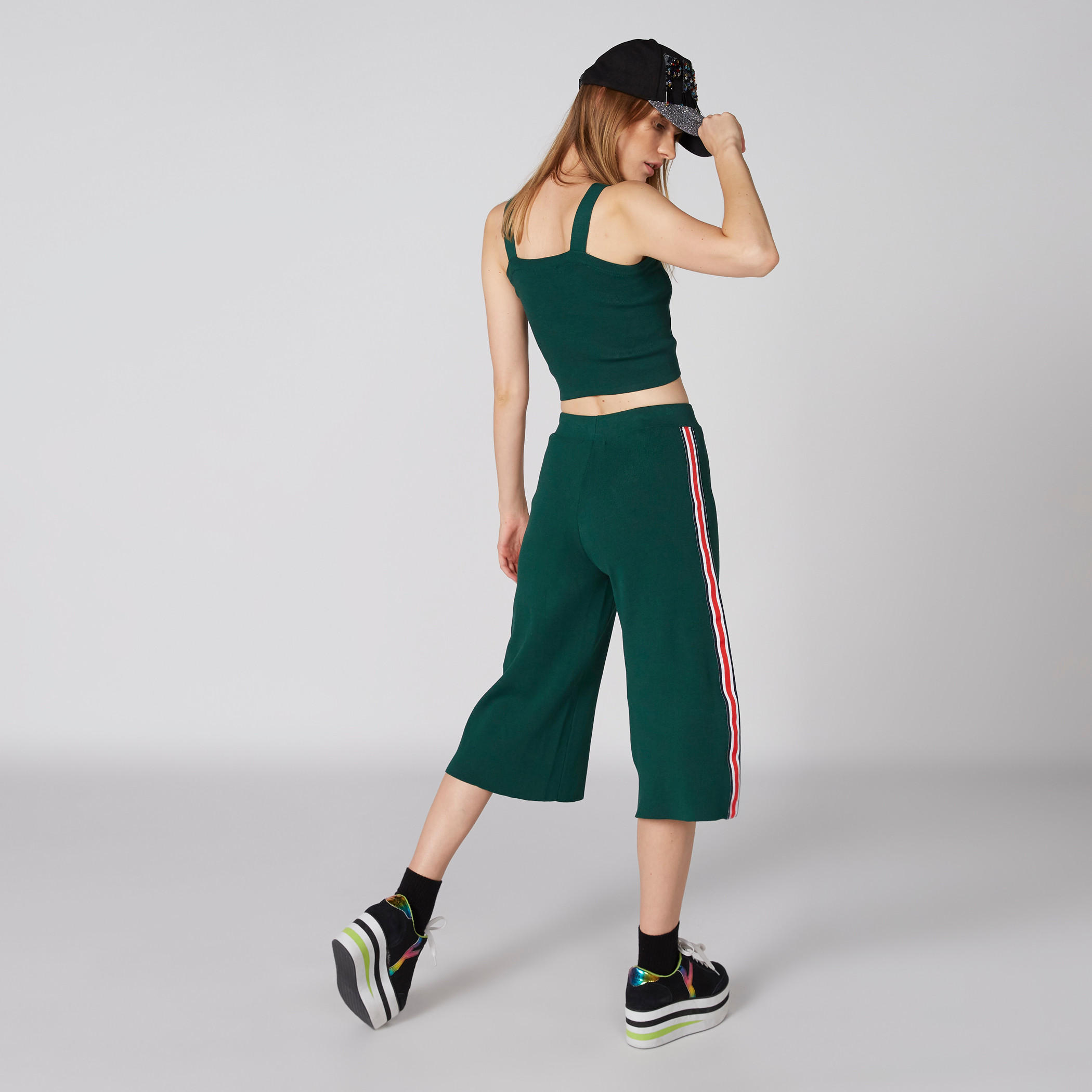 بنطال واسع الساقين بخصر مطّاطي ورباط-women-clothing-bottoms-trousers-image-1