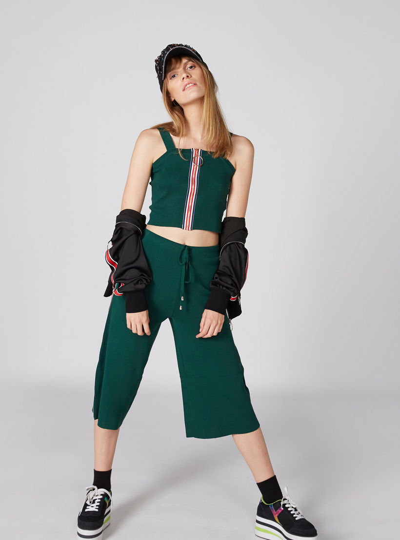 بلوزة قصيرة بارزة الملمس بسحّاب إغلاق-women-clothing-shirtsandblouses-blouses-image-3