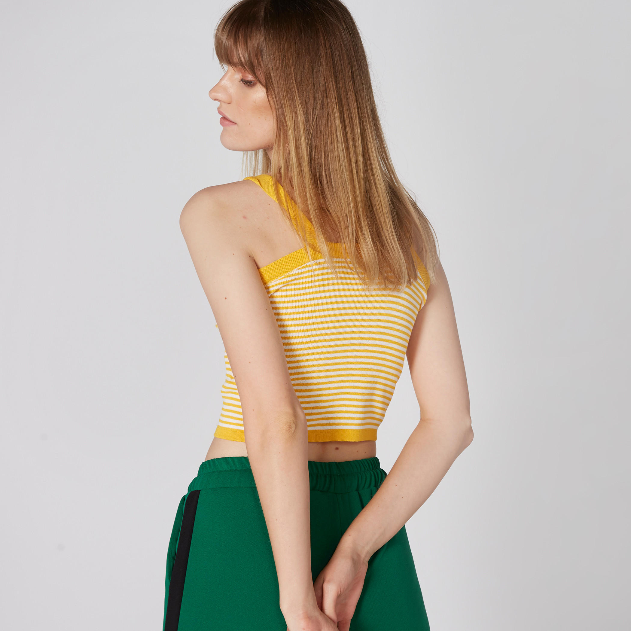 بلوزة قصيرة مقلمة دون أكمام بسحّاب إغلاق-women-clothing-shirtsandblouses-blouses-image-2