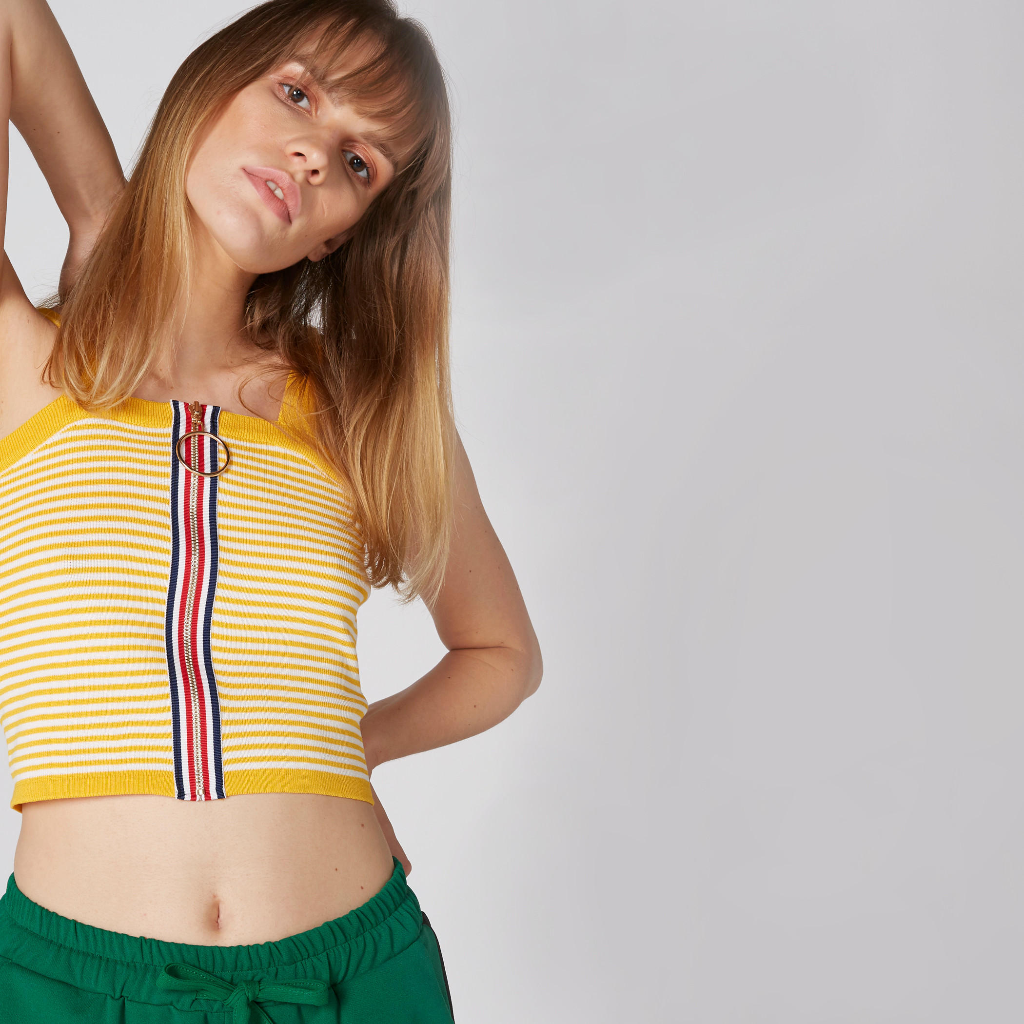 بلوزة قصيرة مقلمة دون أكمام بسحّاب إغلاق-women-clothing-shirtsandblouses-blouses-image-3