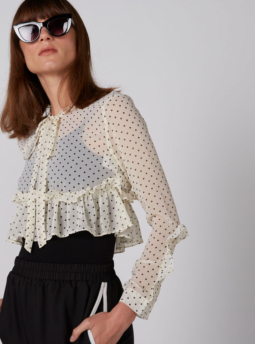 بلوزة قصيرة بأكمام طويلة وتفاصيل كشكش وطبعات-women-clothing-shirtsandblouses-blouses-image-2