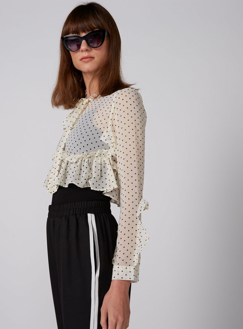 بلوزة قصيرة بأكمام طويلة وتفاصيل كشكش وطبعات-women-clothing-shirtsandblouses-blouses-image-4