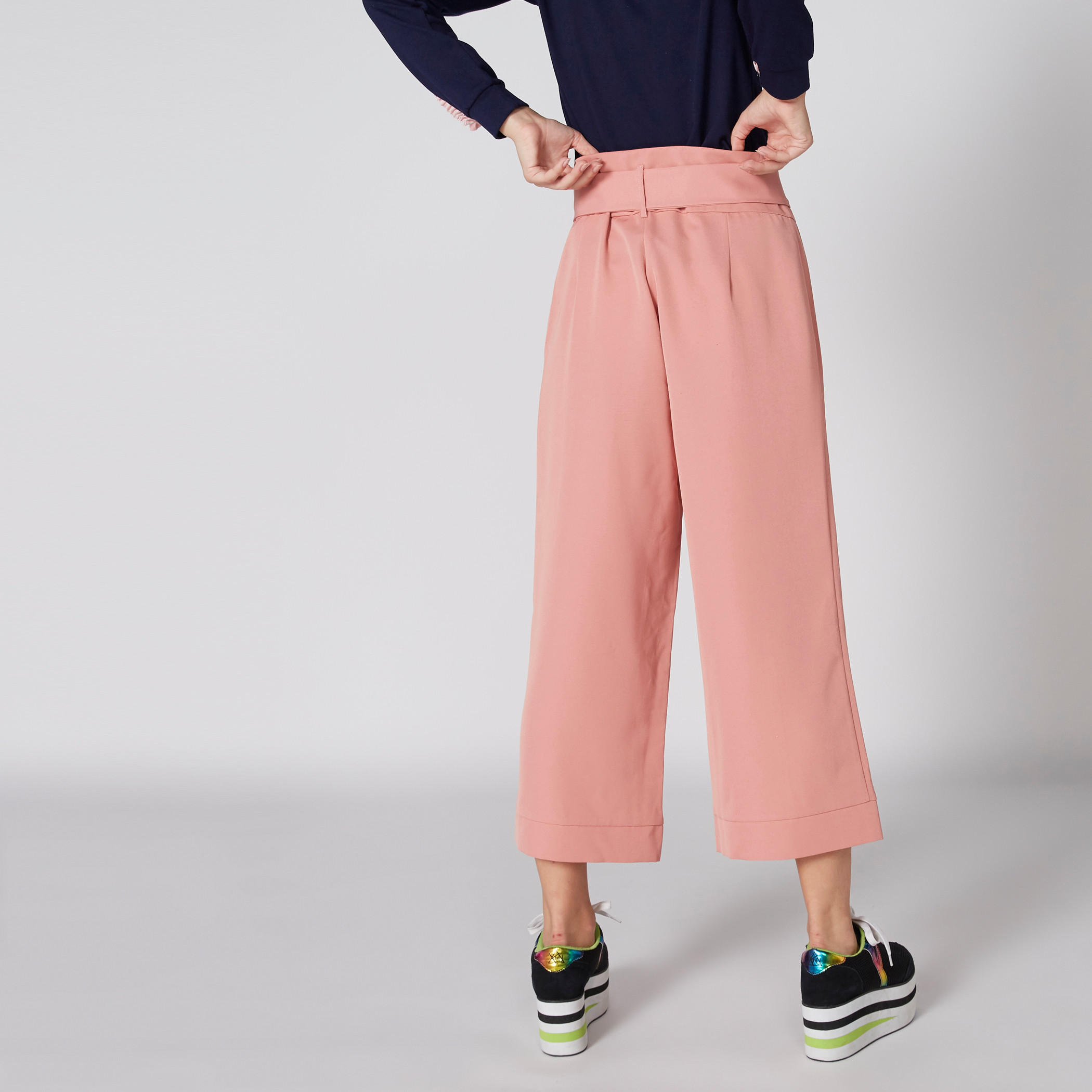 بنطال واسع الساقين برباط وسحّاب إغلاق-women-clothing-bottoms-trousers-image-2