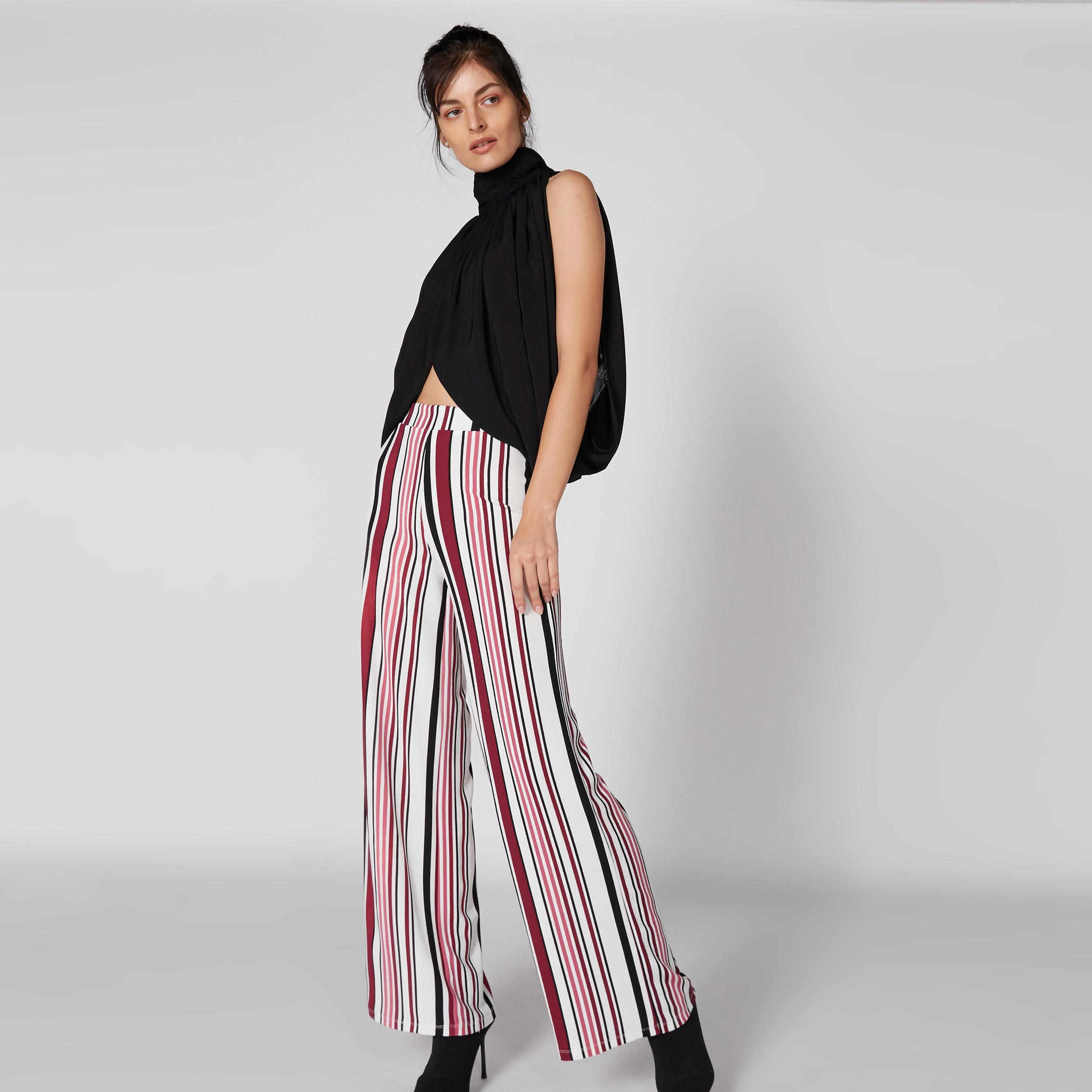 Textured Sleeveless Top with High Neck-women-clothing-shirtsandblouses-blouses-image-3
