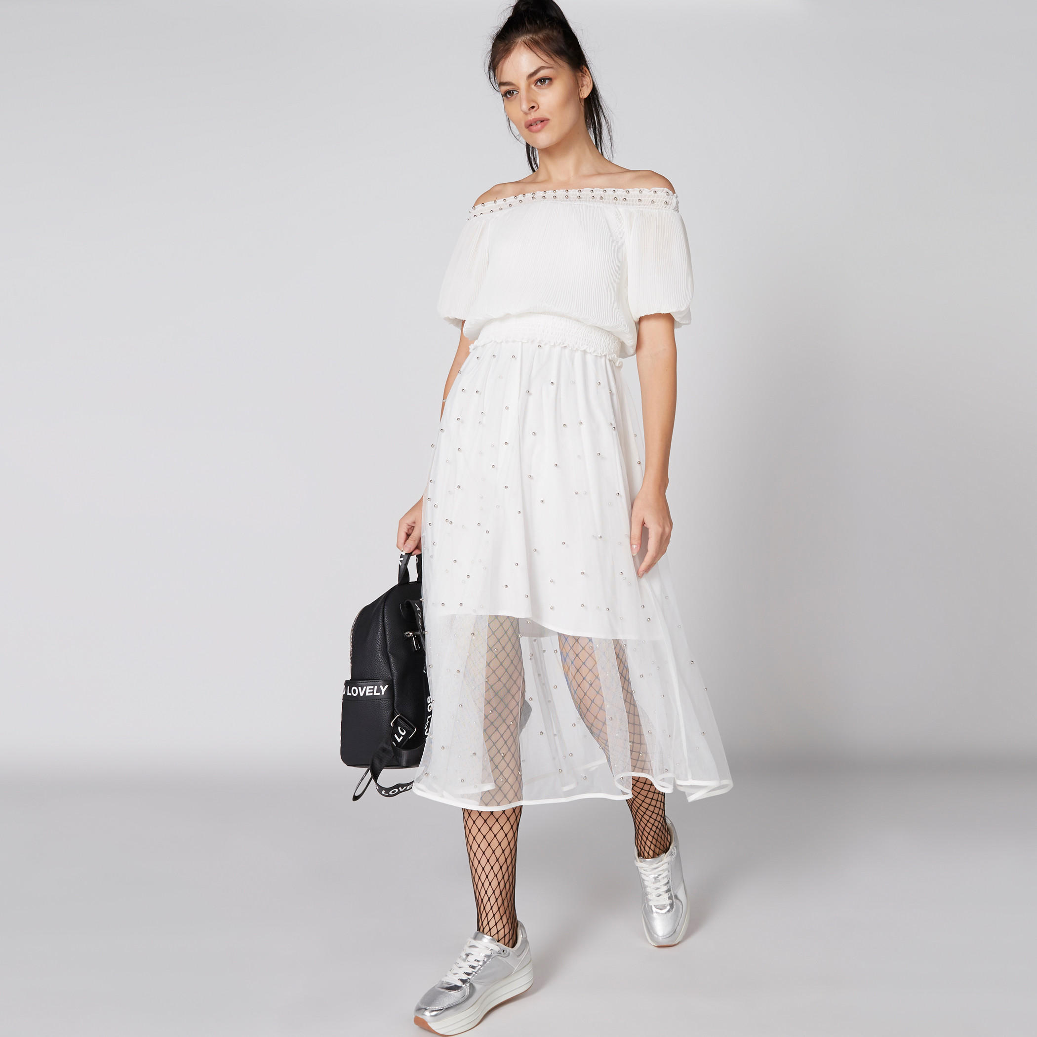 فستان متوسط الطول بتزيينات وأكتاف مكشوفة ودرزات-women-clothing-dresses-image-3