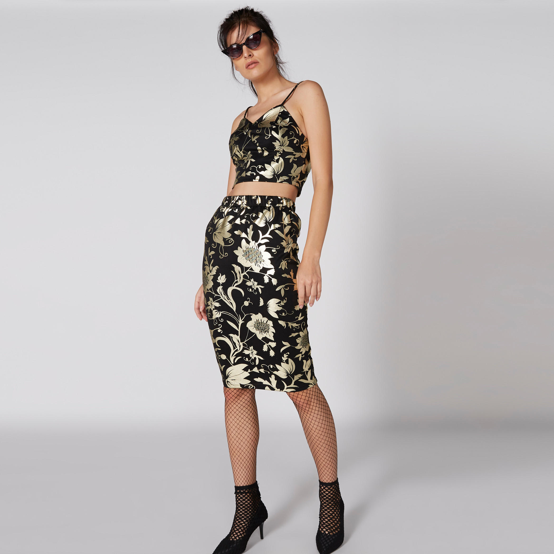 2Xtremz Printed Bodycon Skirt with Elasticised Waistband-women-clothing-bottoms-skirts-image-1