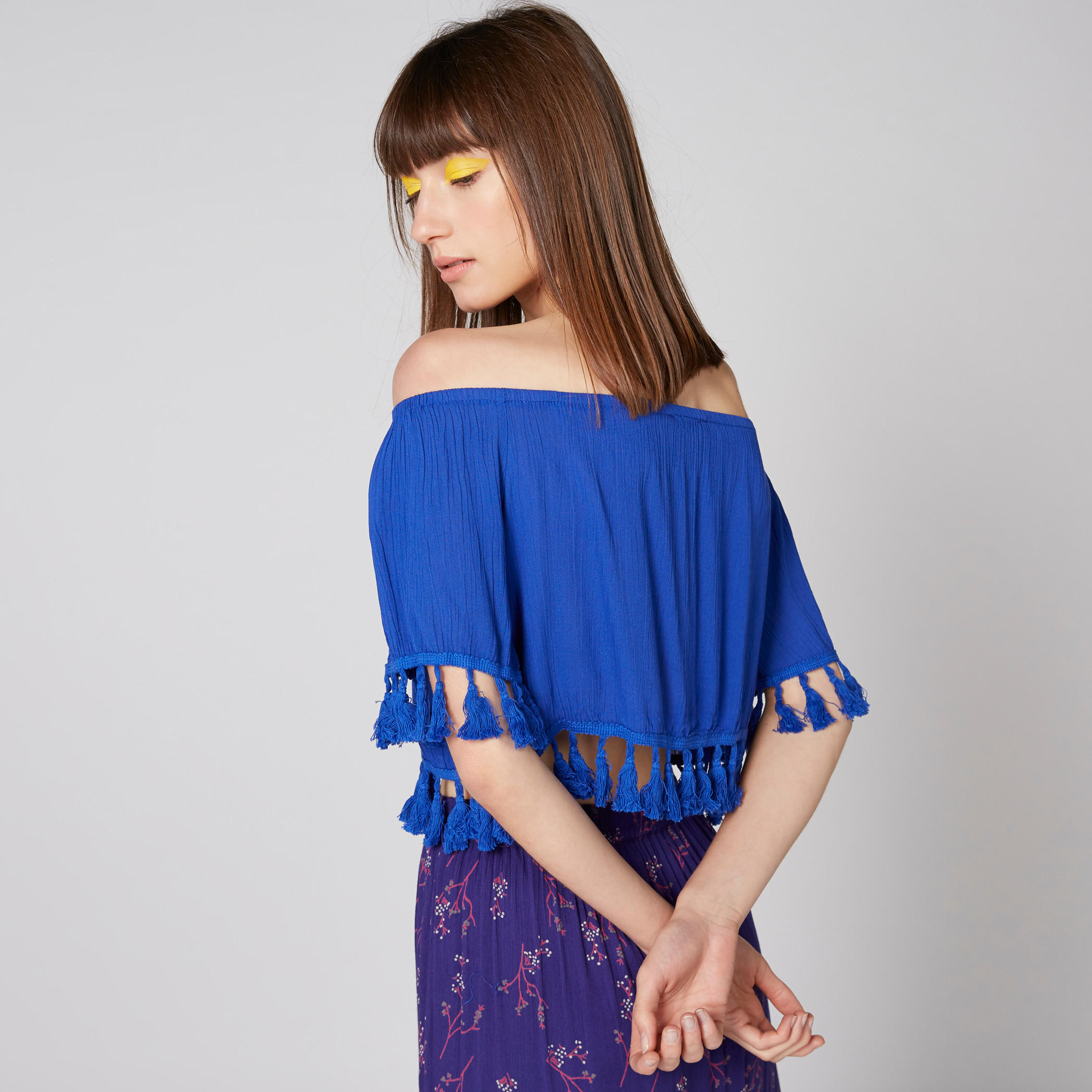 Textured Off Shoulder Crop Top with Tassels-women-clothing-shirtsandblouses-blouses-image-2