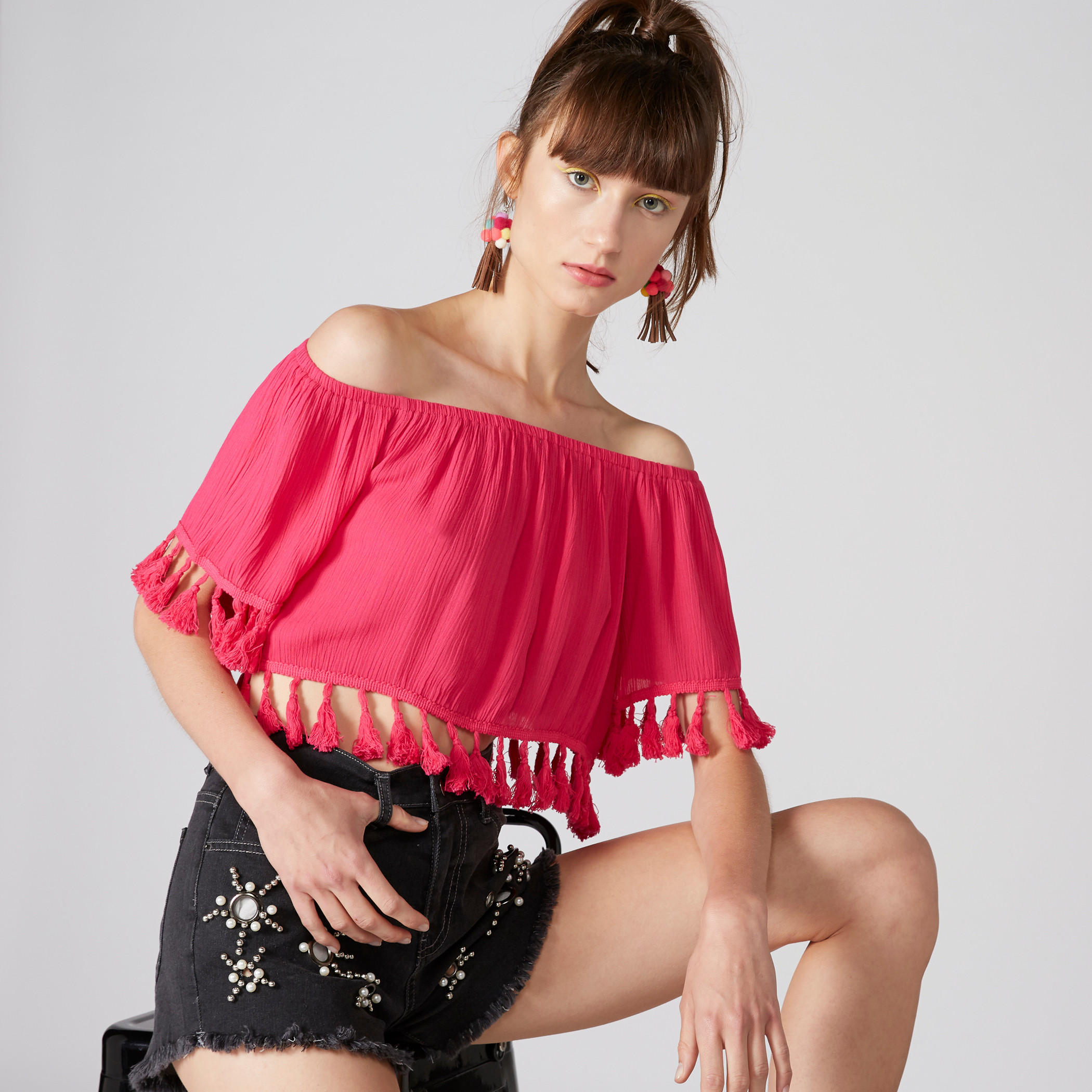 Off Shoulder Crop Top with Tassels-women-clothing-shirtsandblouses-blouses-image-3