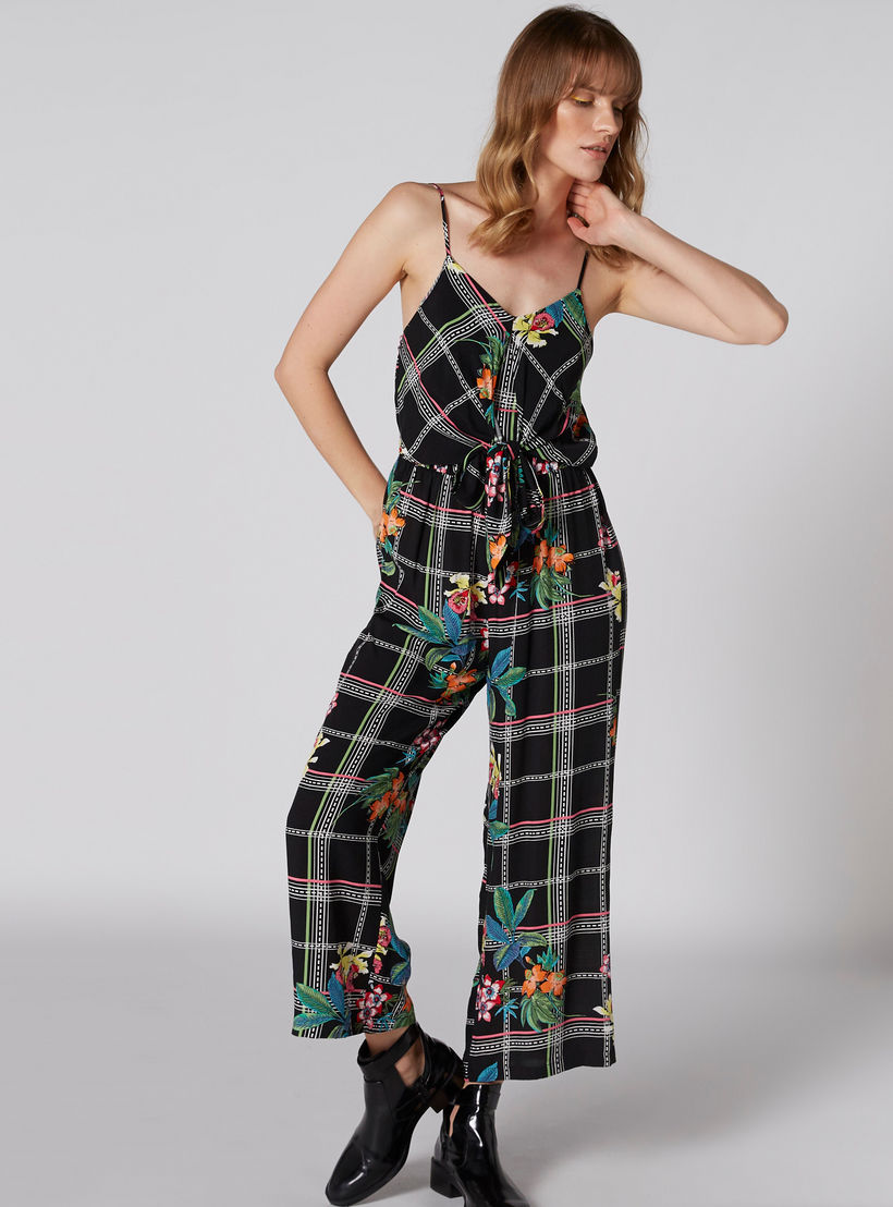 أفرول بحمّالات رفيعة ورباط وطبعات أزهار-women-clothing-jumpsuits-image-1