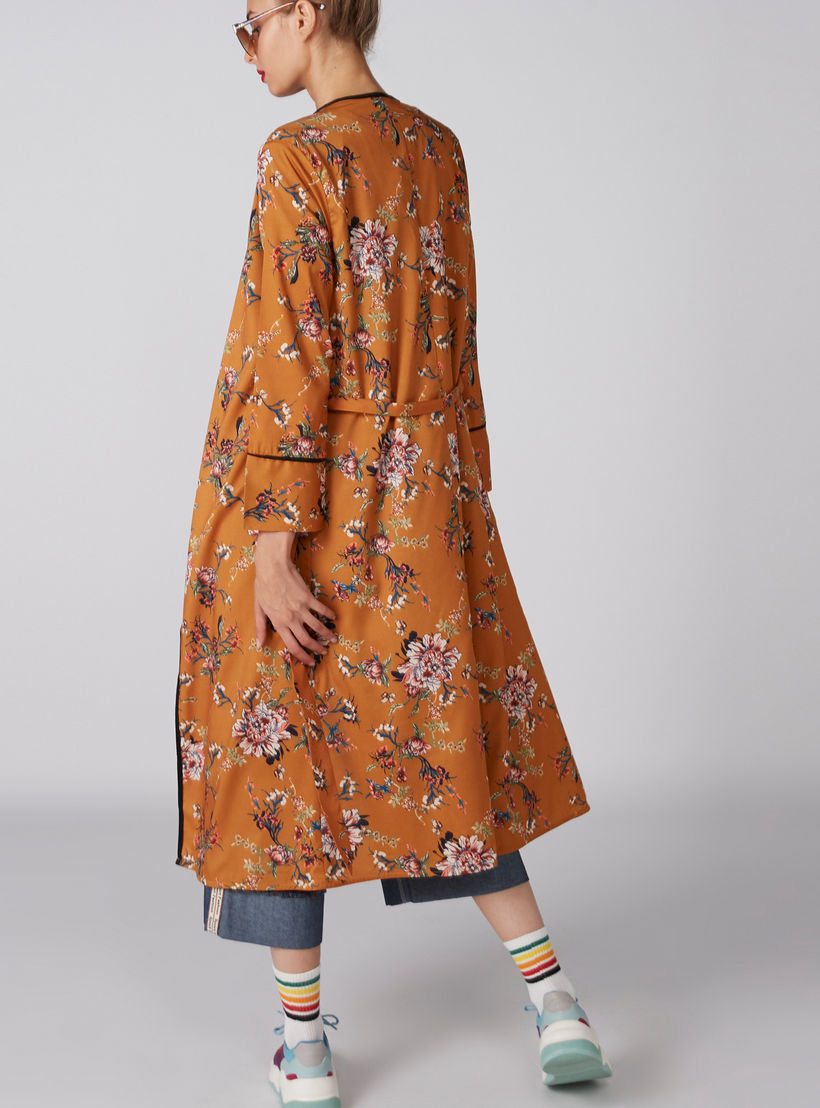 Floral Printed Longline Shrug with Long Sleeves and Tie Up-women-winterwear-cardigansandjumpers-cardigans-image-2