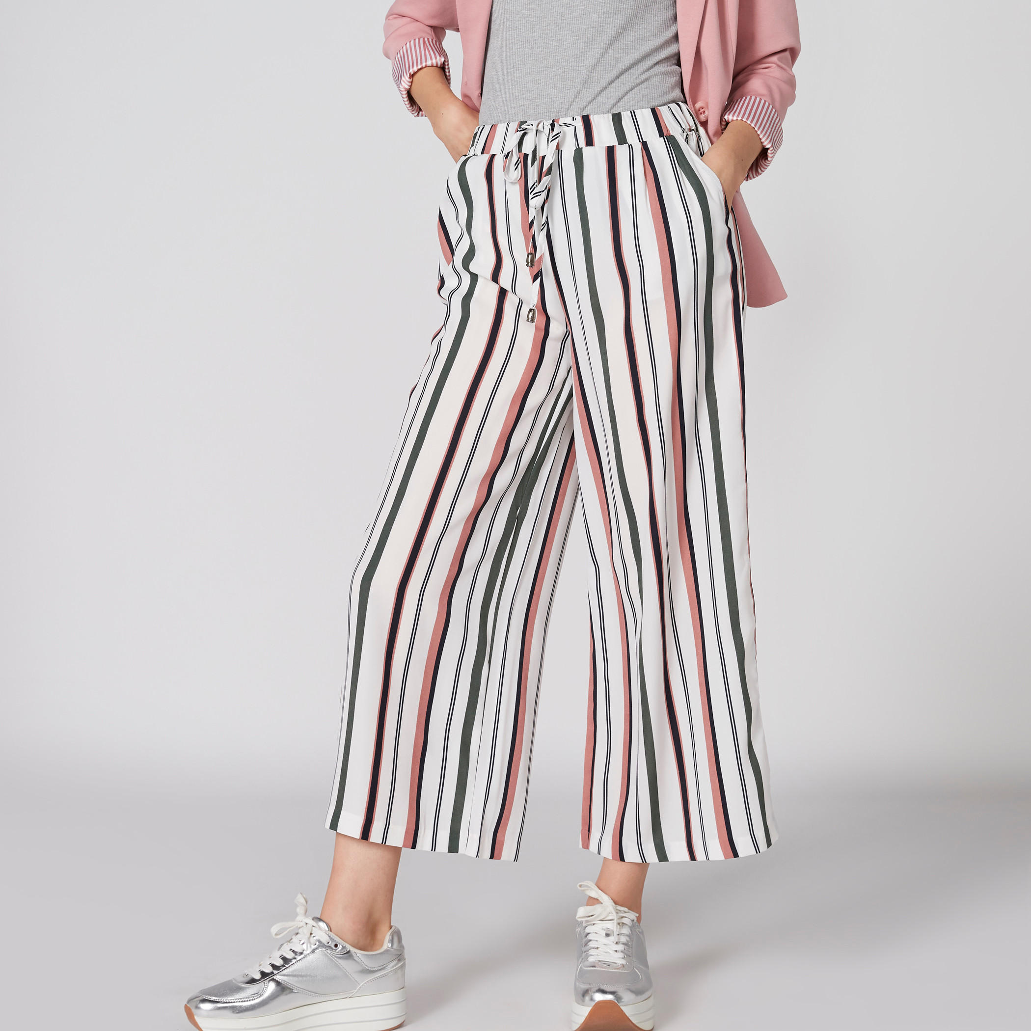 Striped Culottes with Pocket Detail and Tie Ups-women-clothing-bottoms-trousers-image-1