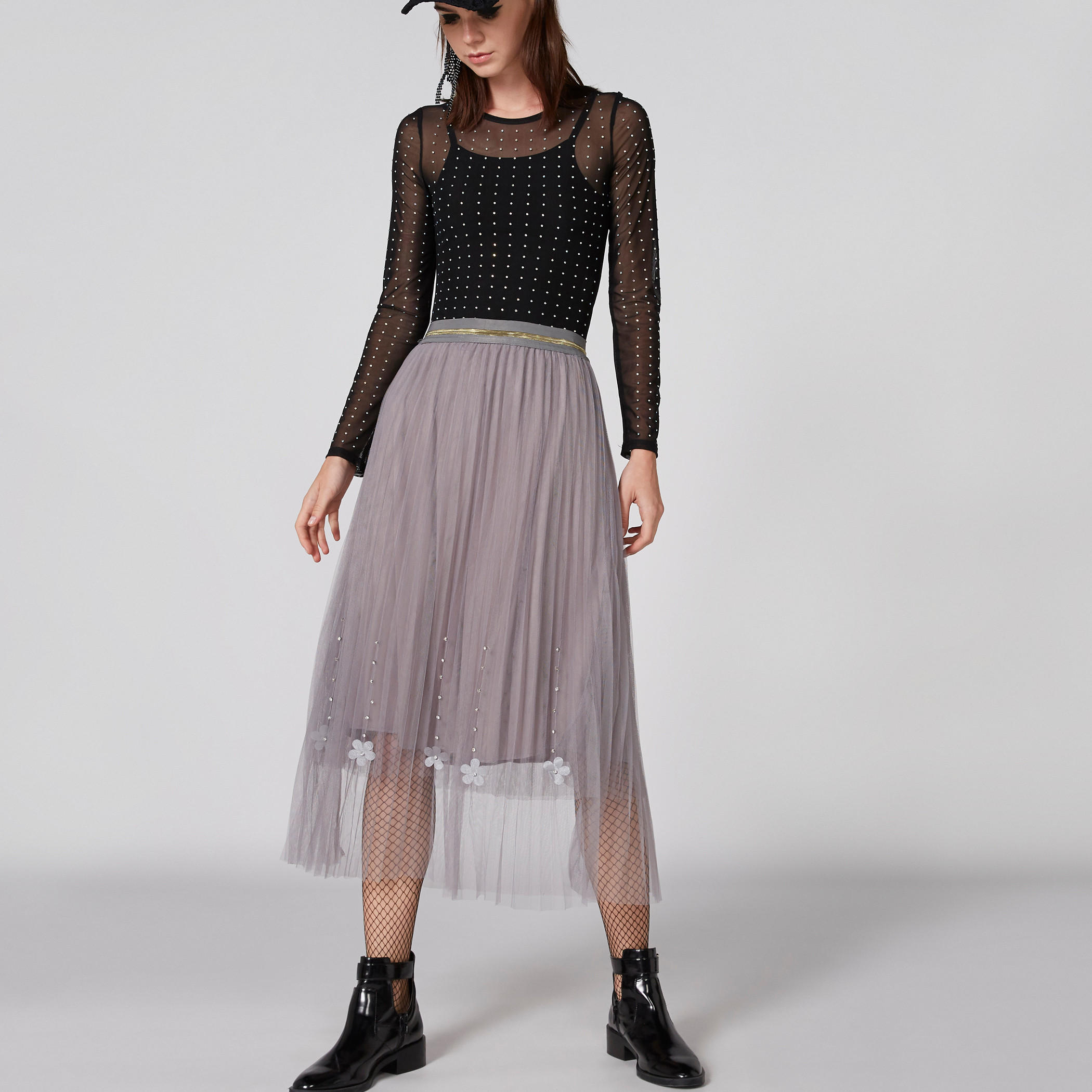 تنّورة تويل مزيّنة بخصر مطّاطي من تو إكستريمز-women-clothing-bottoms-skirts-image-1
