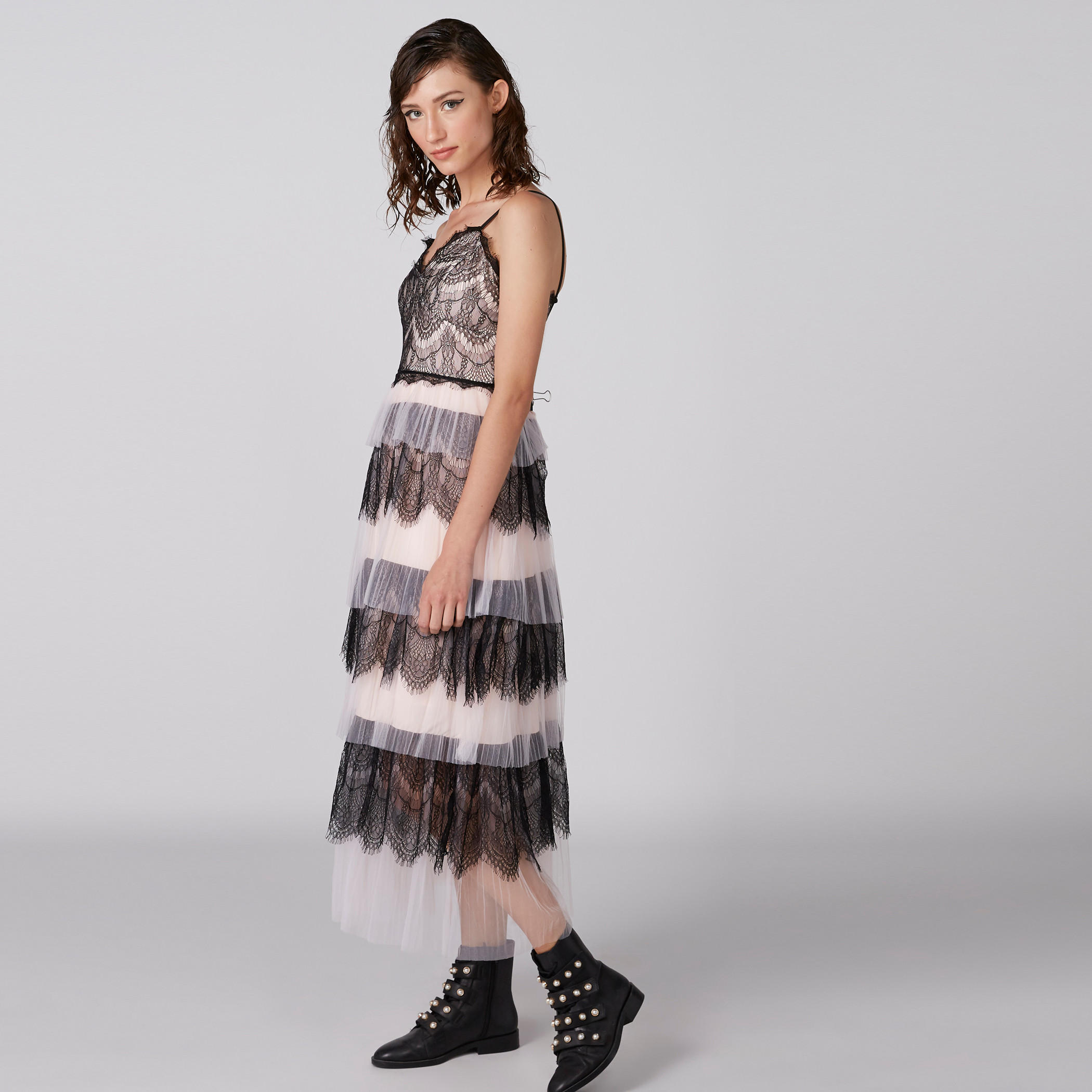 Lace Detail A-Line Midi Dress with Spaghetti Straps-women-clothing-dresses-image-3