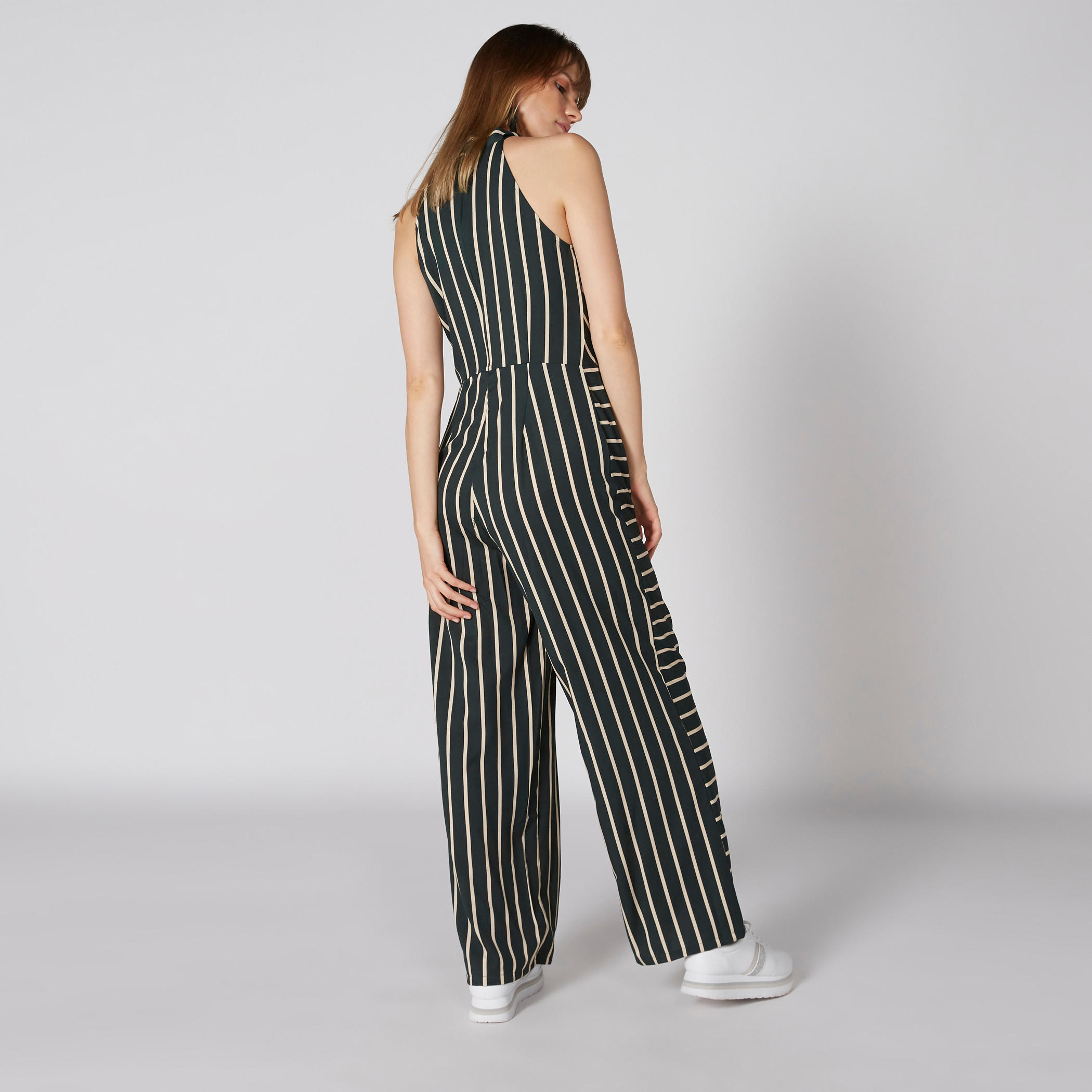 أفرول مقلّم دون أكمام بياقة هالتر وفيونكة-women-clothing-dresses-image-2