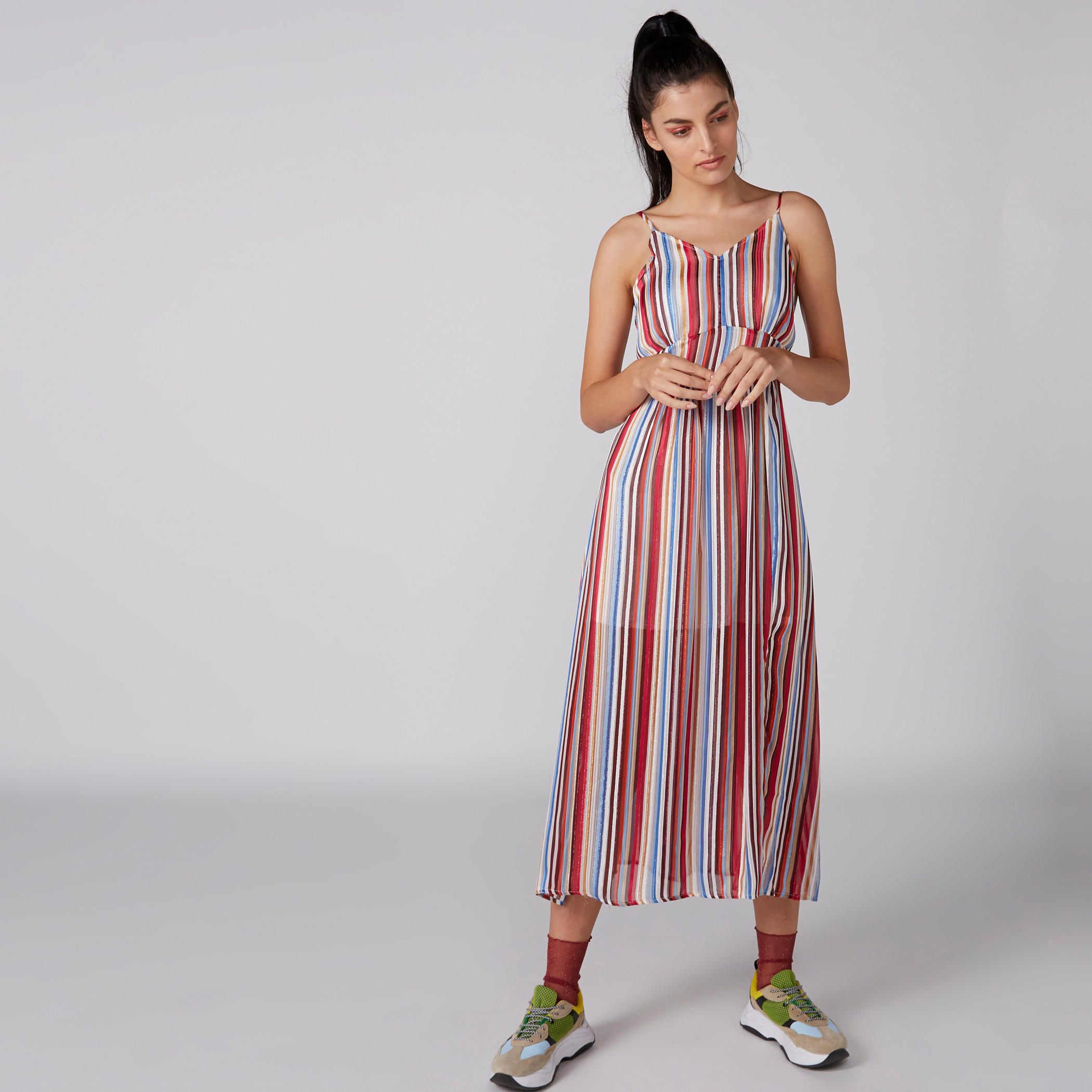 فستان طويل مقلّم دون أكمام بحمّالات رفيعة-women-clothing-dresses-image-2