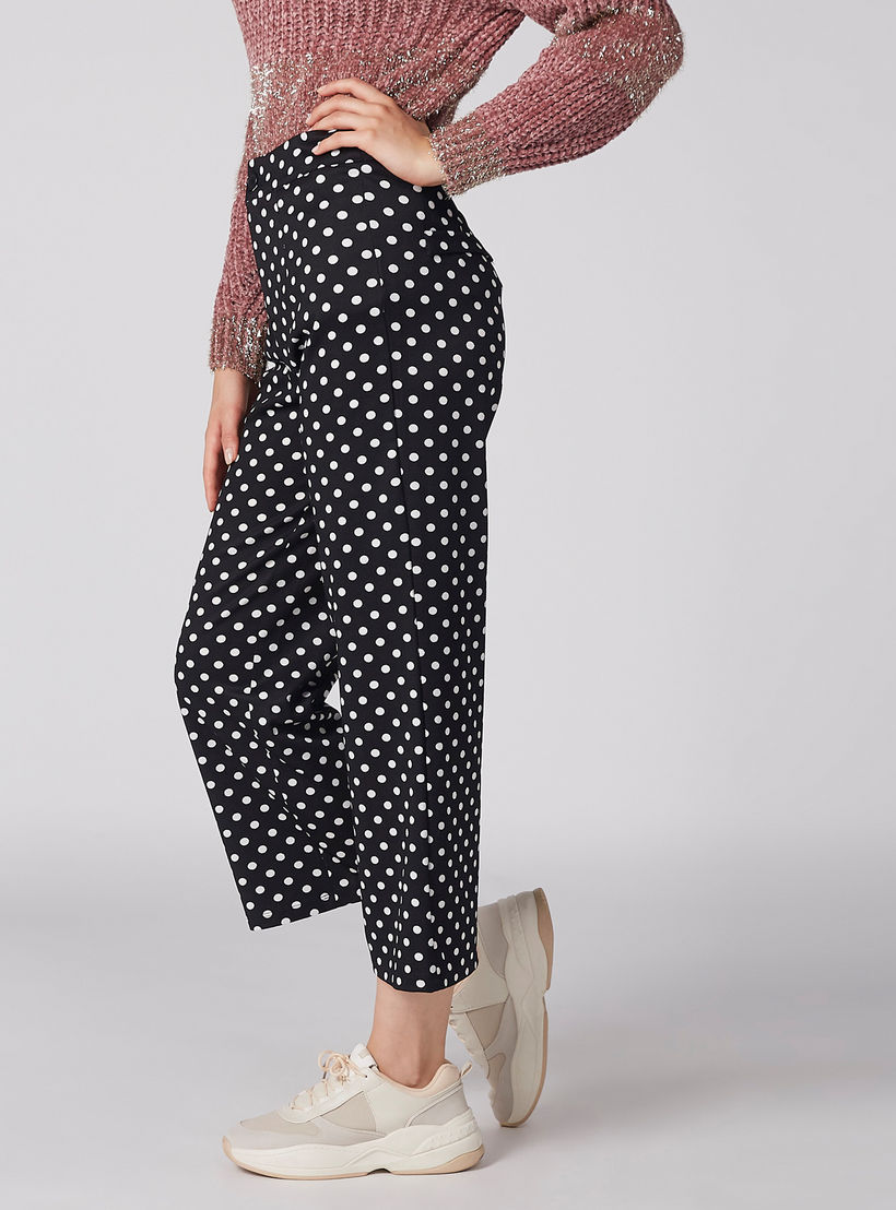 بنطال واسع الساقين بزر إغلاق وطبعات منقّطة-women-clothing-bottoms-trousers-image-2