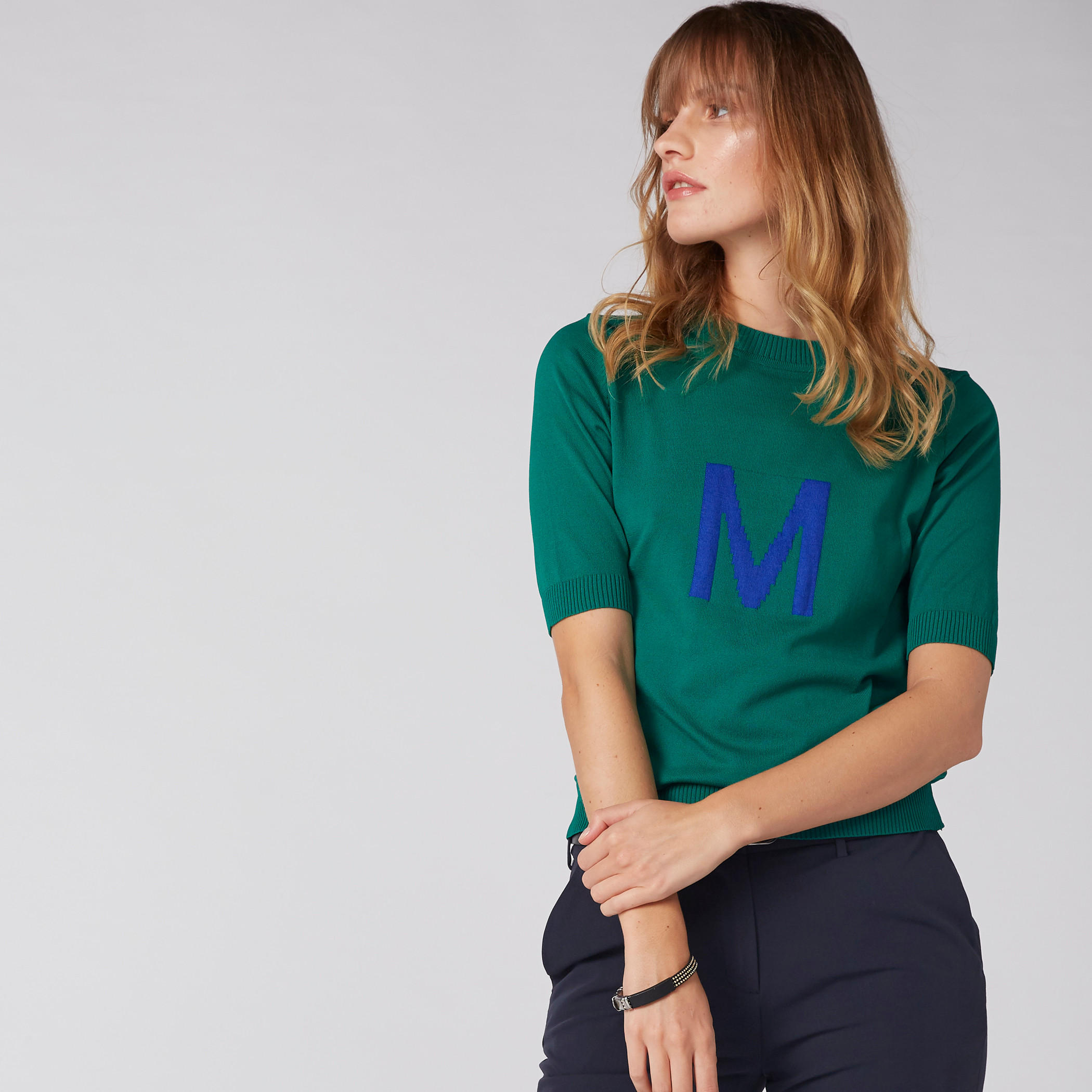 بلوزة بياقة مستديرة وأكمام قصيرة-women-clothing-tshirts-image-2