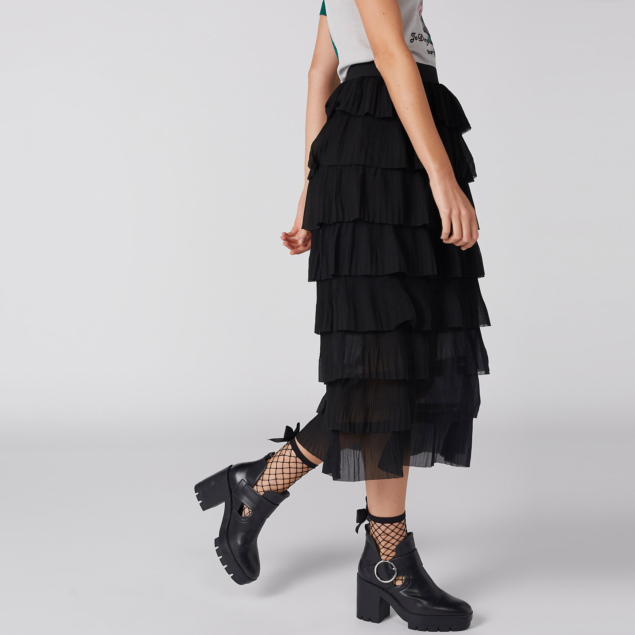 تنورة ميدي طبقات بخصر مطاطي-women-clothing-bottoms-skirts-image-3