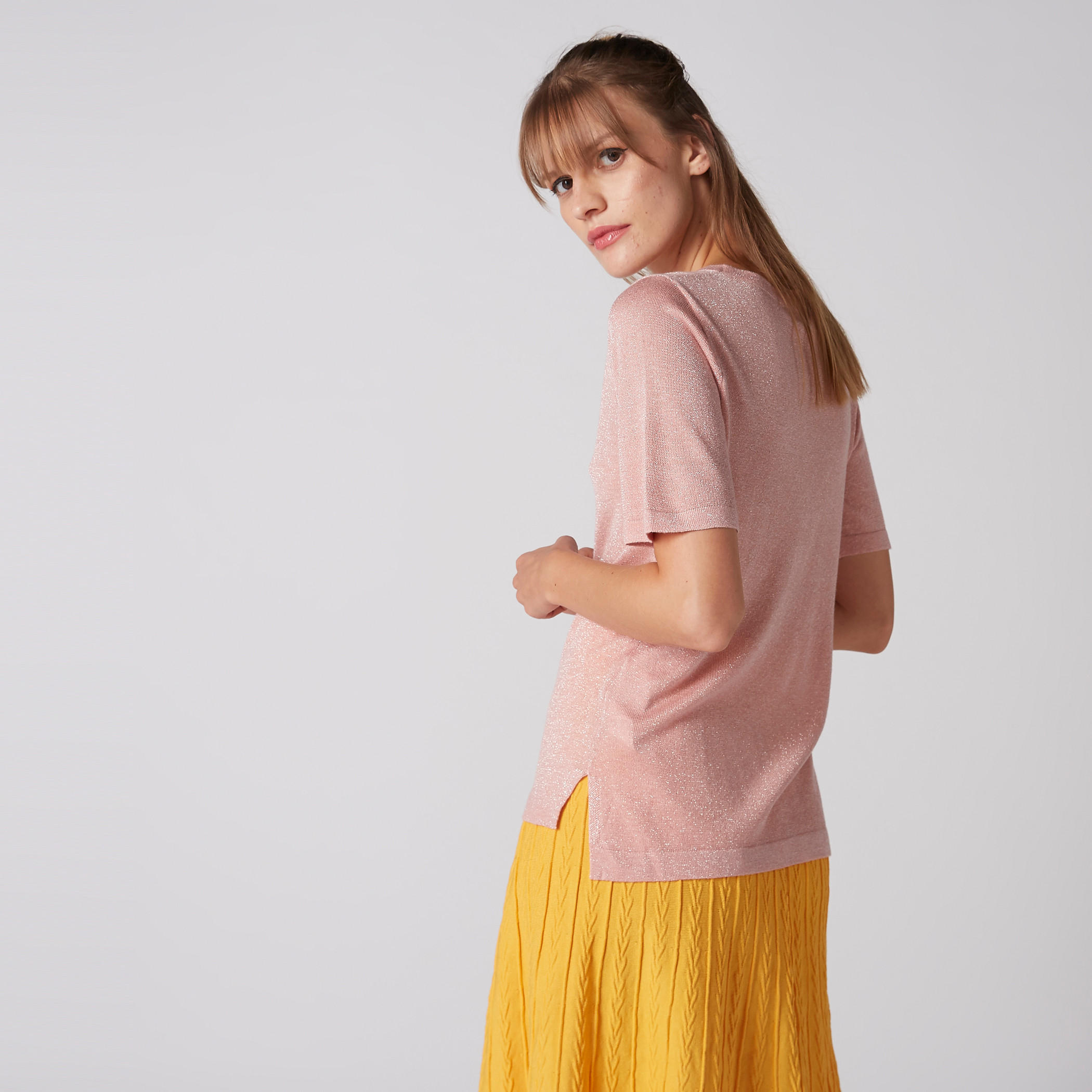 بلوزة بياقة مستديرة وأكمام قصيرة-women-clothing-shirtsandblouses-blouses-image-1
