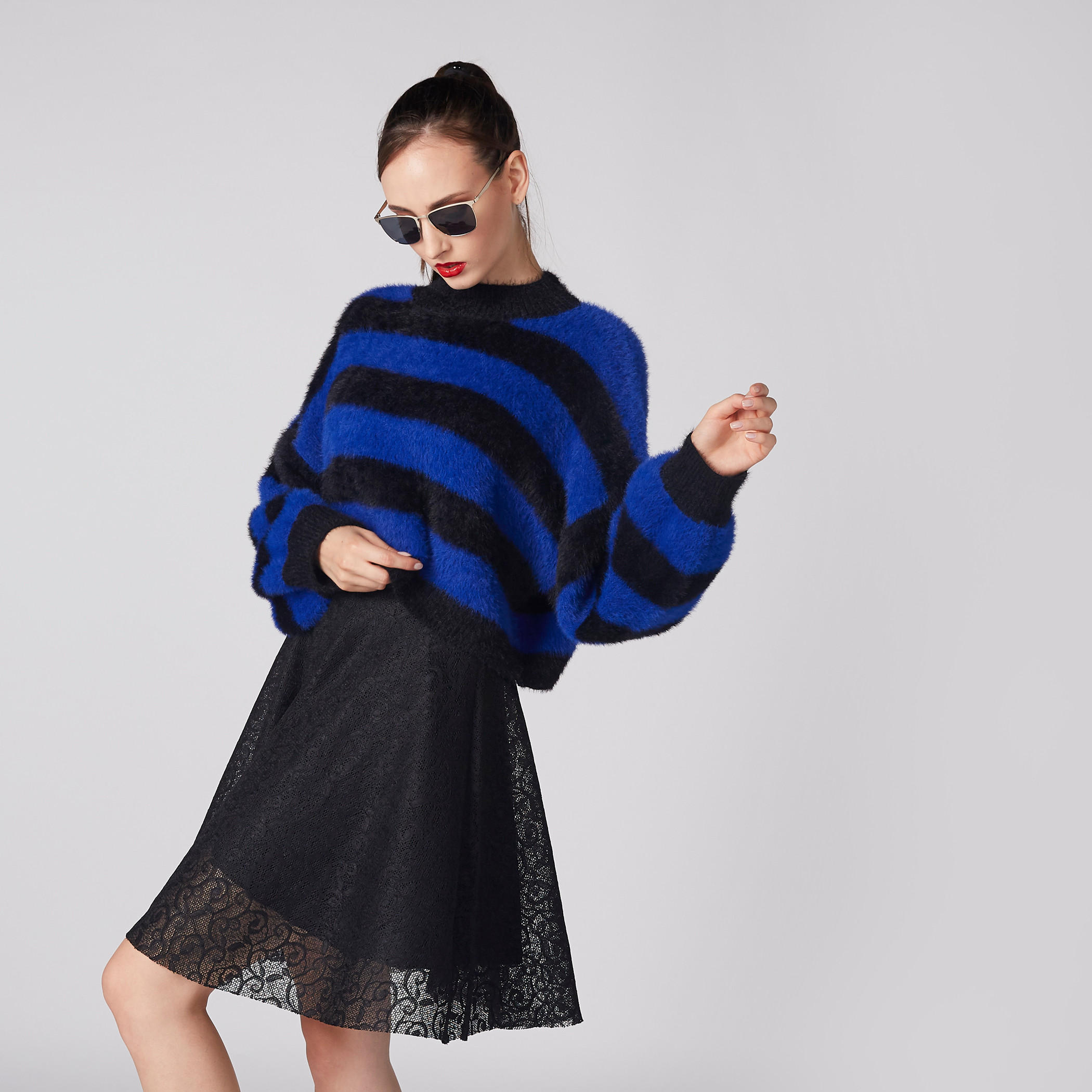Midi Skater Skirt with Lace Detail and Zip Closure-women-clothing-bottoms-skirts-image-4