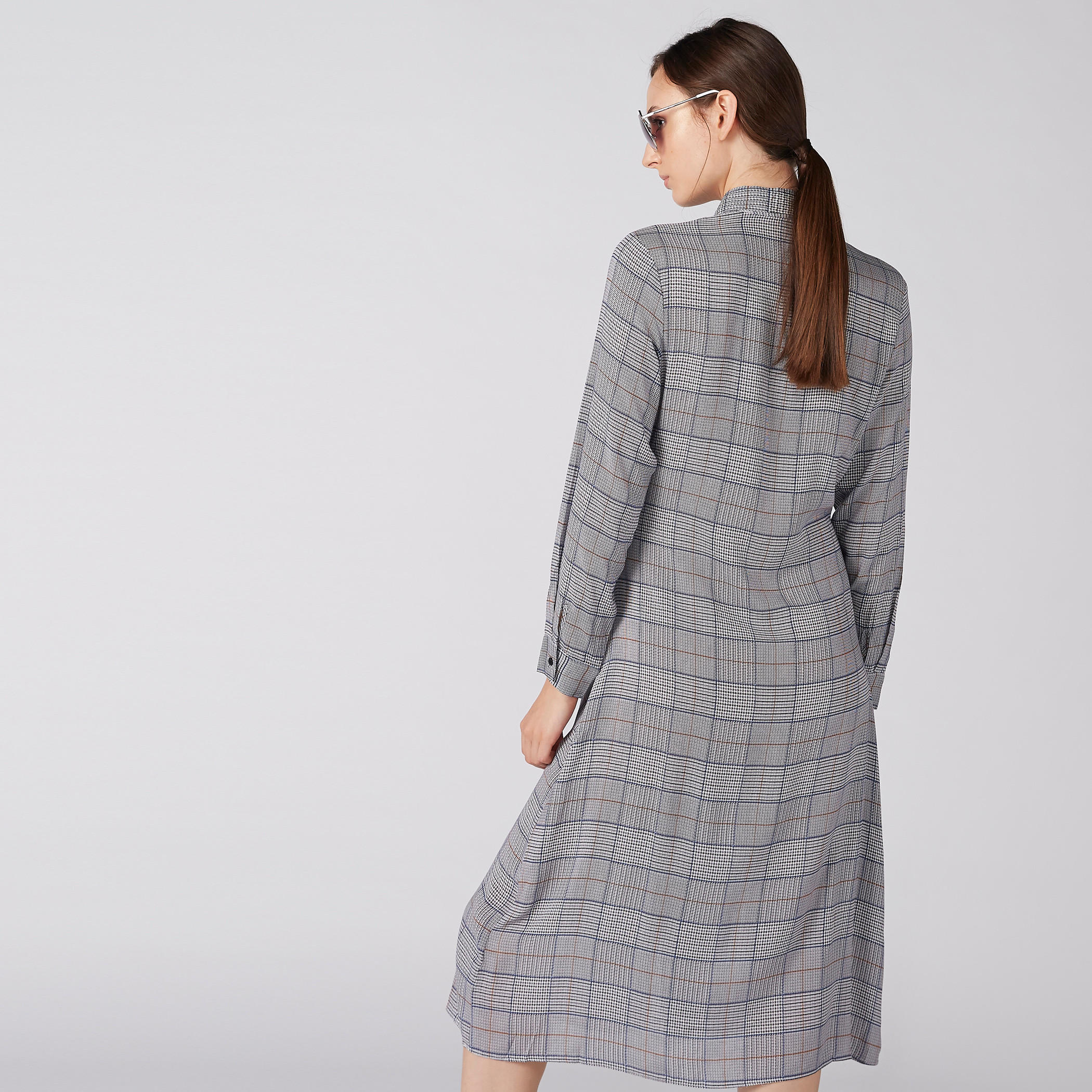 فستان قميص كاروهات بأكمام طويلة ووصلة أزرار كاملة-women-clothing-dresses-image-4