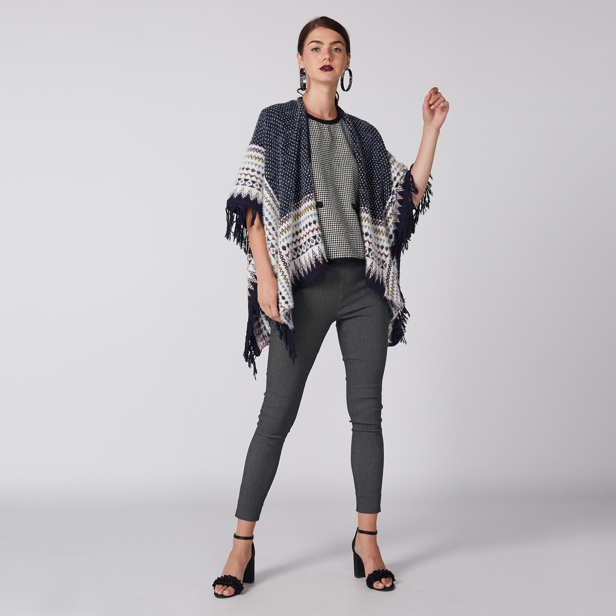 بلوزة كاروهات بياقة مستديرة وأكمام قصيرة-women-clothing-shirtsandblouses-blouses-image-3