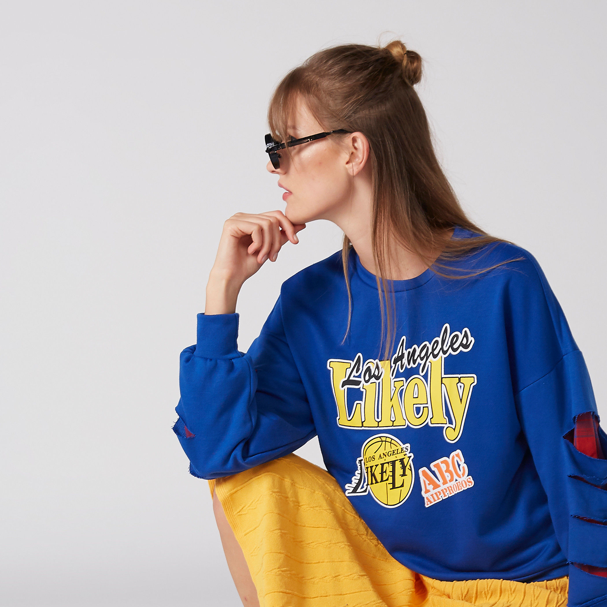Printed Sweatshirt with Round Neck and Cutout Long Sleeves-women-winterwear-hoodiesandsweatshirts-sweatshirts-image-5