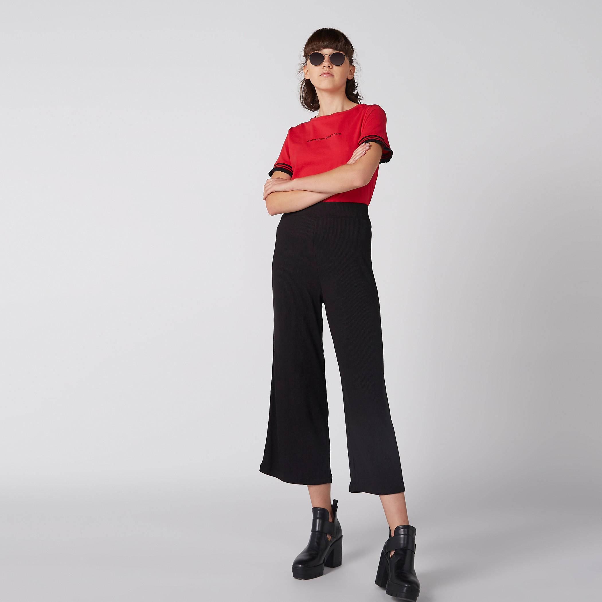 Printed Top with Round Neck and Short Sleeves-women-clothing-tshirts-image-2