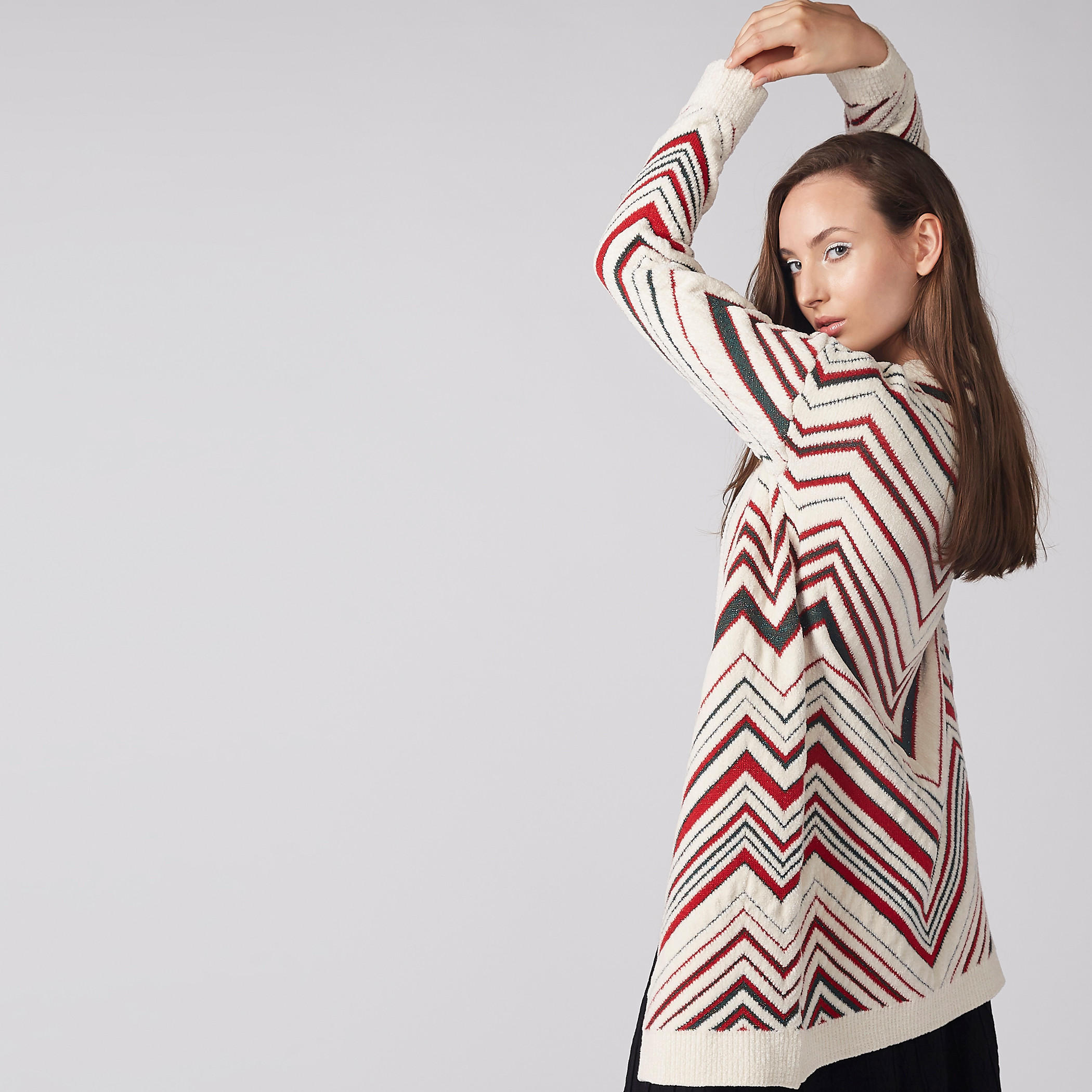 Textured Open Front Cardigan with Long Sleeves and Ribbed Detail-women-winterwear-cardigansandjumpers-cardigans-image-3