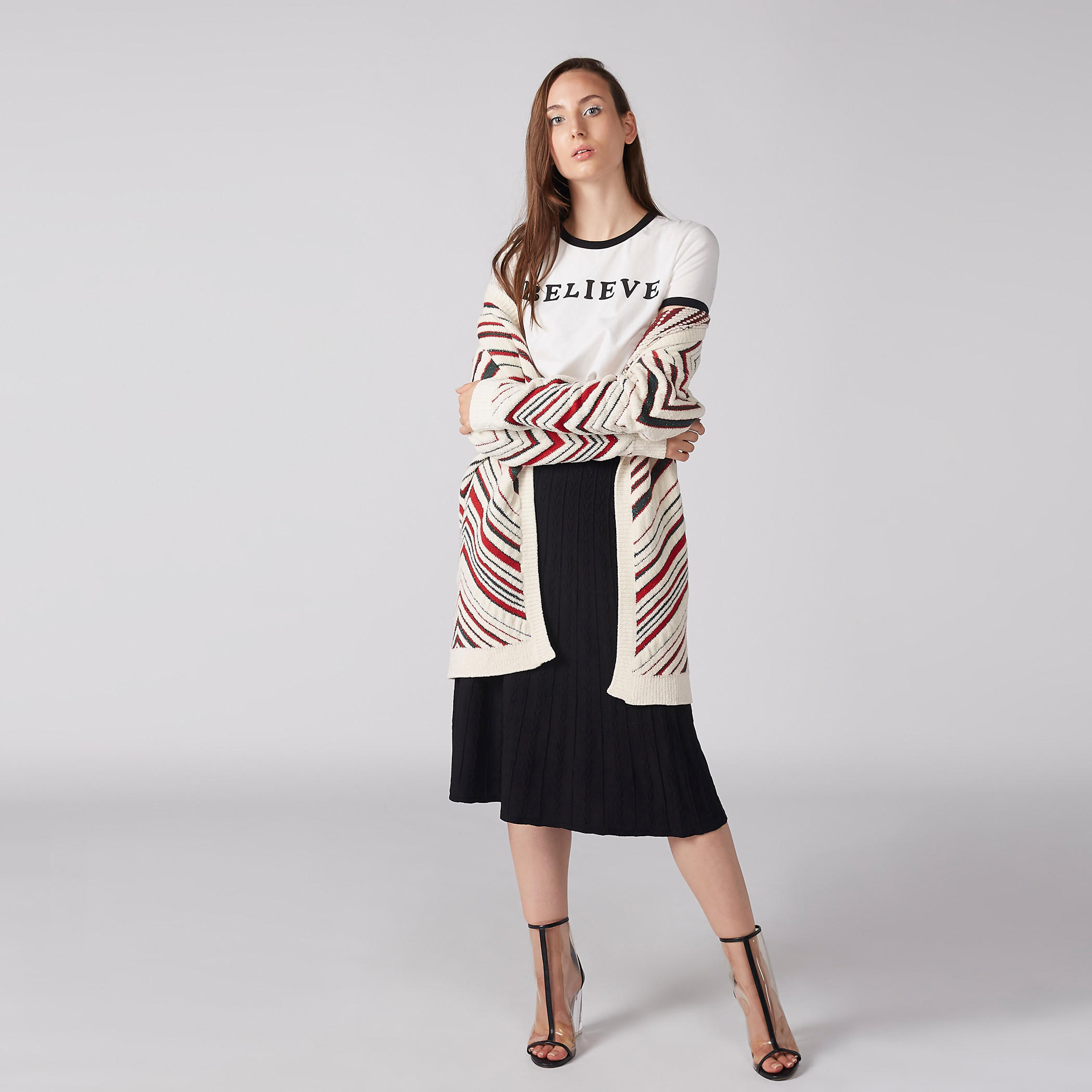Textured Open Front Cardigan with Long Sleeves and Ribbed Detail-women-winterwear-cardigansandjumpers-cardigans-image-4